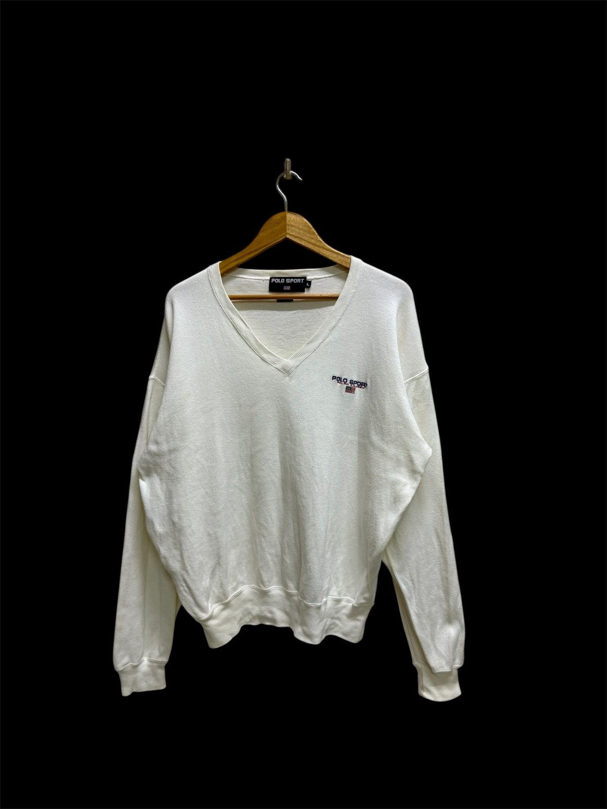 Polo Ralph Lauren Vintage 90s Polo Sport Ralph Lauren Vneck Knit Sweater Size US L / EU 52-54 / 3 - 1 Thumbnail