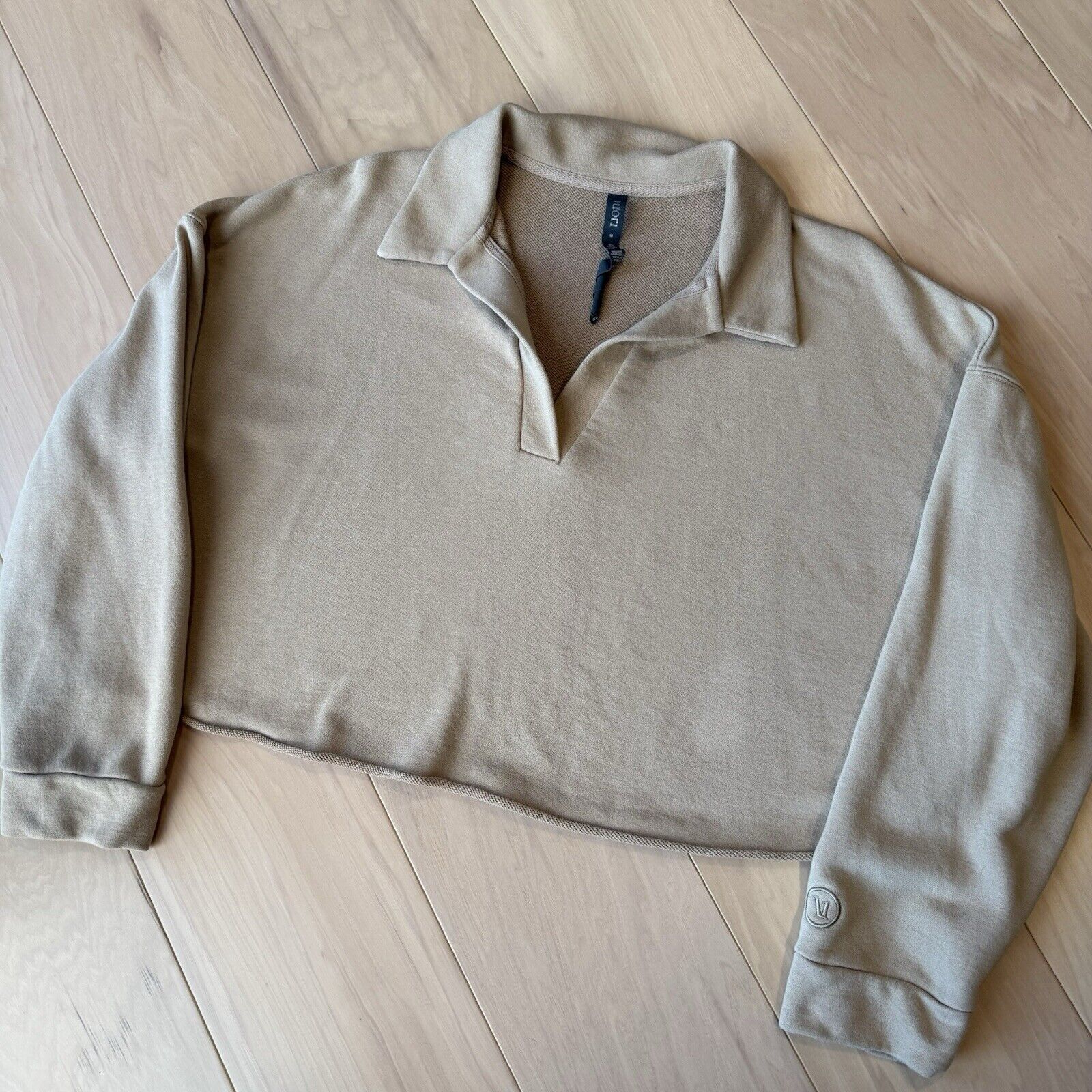 Vuori Vuori Sedona Polo Sweatshirt Medium Tan Fleece Pullover Size M / US 6-8 / IT 42-44 - 9 Thumbnail
