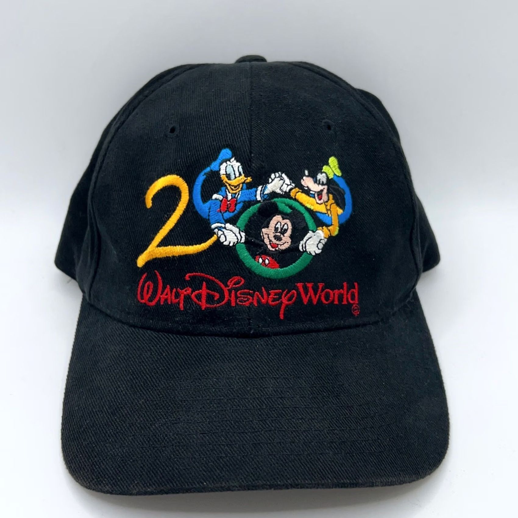 Disney VINTAGE Disney Strapback Hat Baseball Cap Adjustable Men Black 80s 90s Mickey Mouse Goofy Donald Duck y2k Size ONE SIZE - 3 Thumbnail