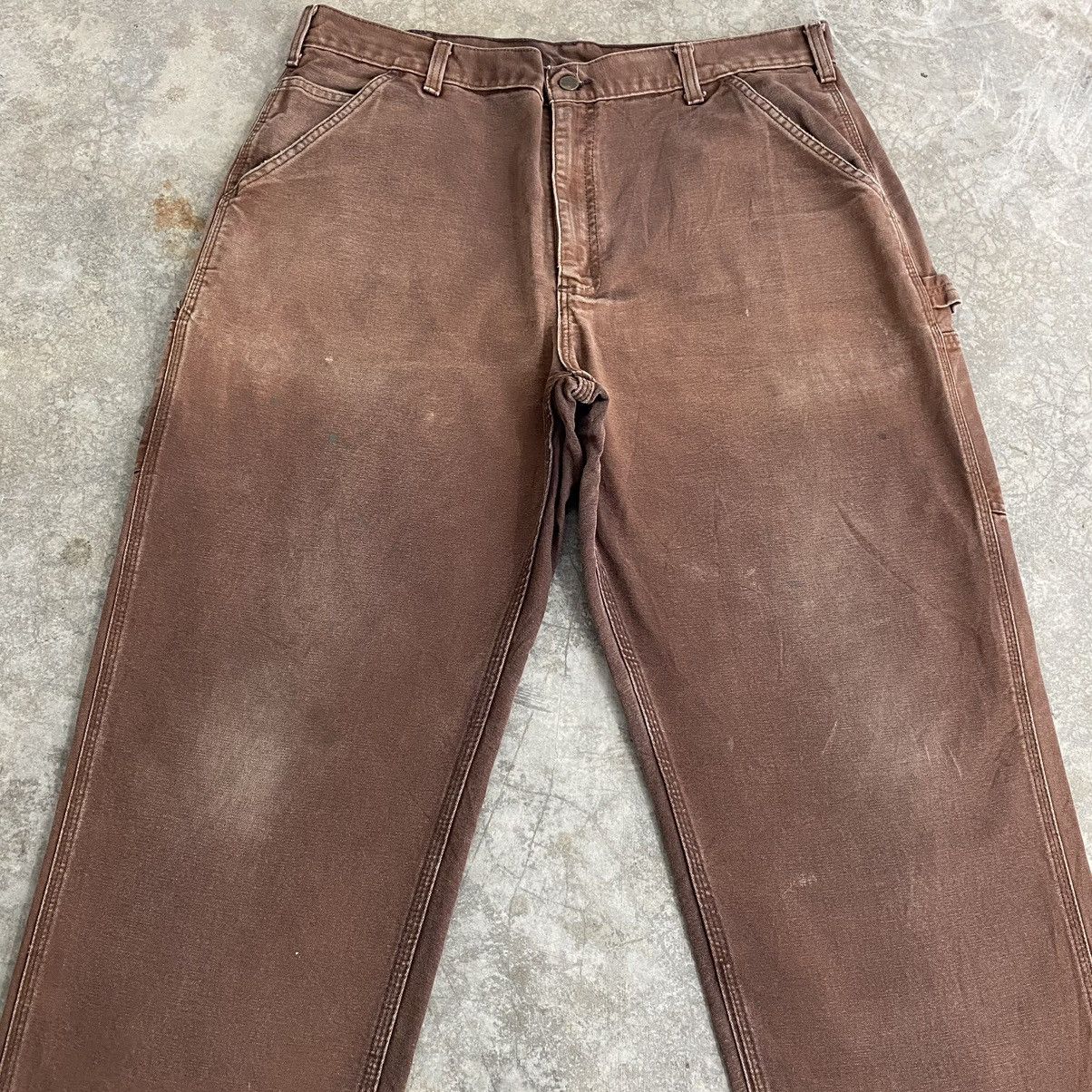 Carhartt Vintage Carhartt Faded Brown Carpenter Workwear Pants Size US 38 / EU 54 - 6 Thumbnail