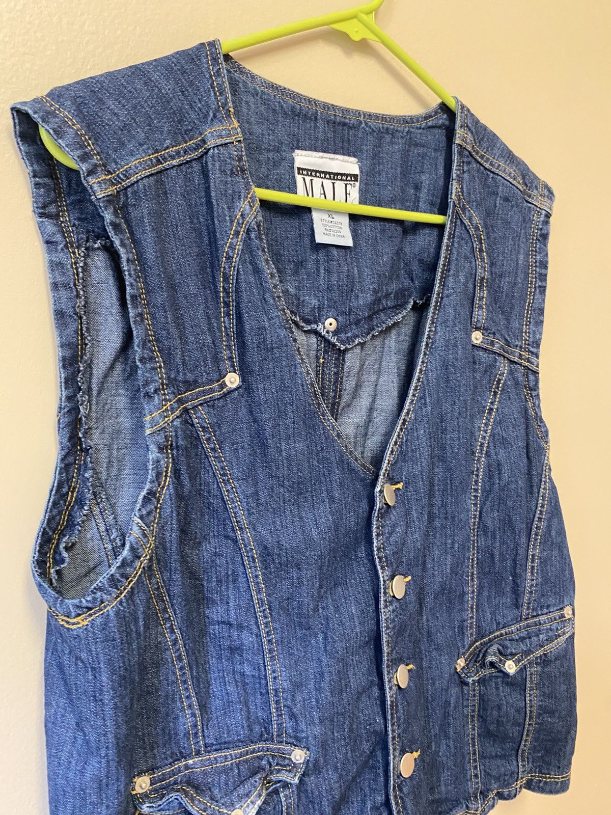 Vintage International Male Denim Vest Size US XL / EU 56 / 4 - 6 Thumbnail
