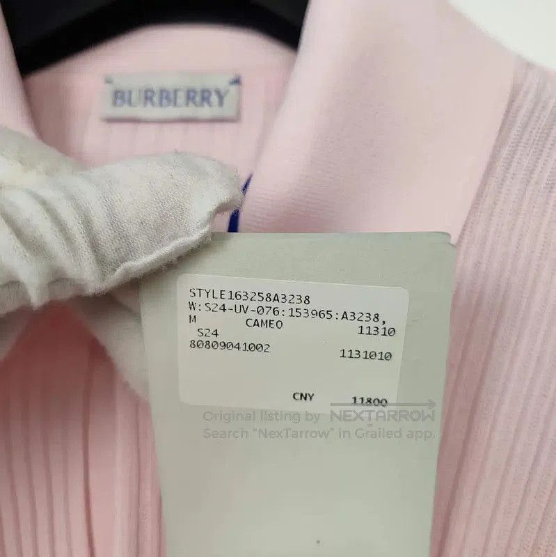 Burberry Burberry Pink Ribbed Knit Cardigan for Women. Size M / US 6-8 / IT 42-44 - 6 Thumbnail
