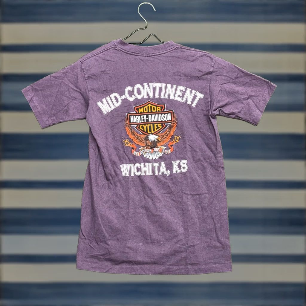 Harley Davidson Harley-Davidson Shirt Mens Small Vintage 90s Biker USA Purple Single Stitch Graphic Print T-Shirt Short Sleeve Crew Neck Cotton Size US S / EU 44-46 / 1 - 1 Thumbnail