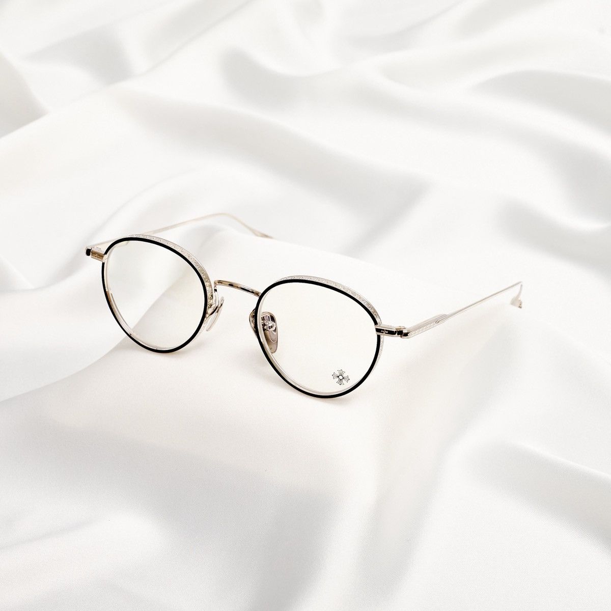 Chrome Hearts CHROME HEARTS THICK MATE BLACK / SHINY SILVER GLASSES Size ONE SIZE - 1 Thumbnail