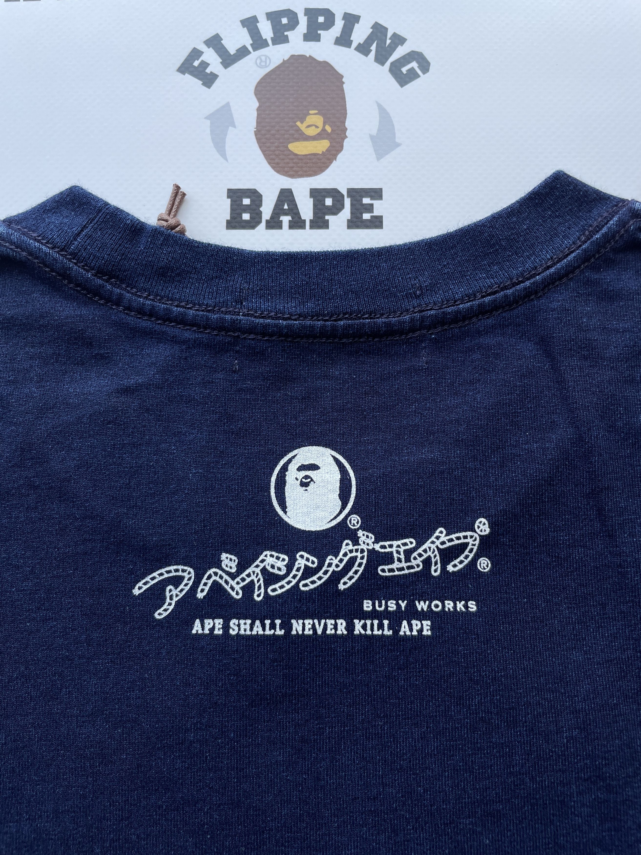 Bape BAPE APE HEAD INDIGO TEE Size US XL / EU 56 / 4 - 4 Thumbnail