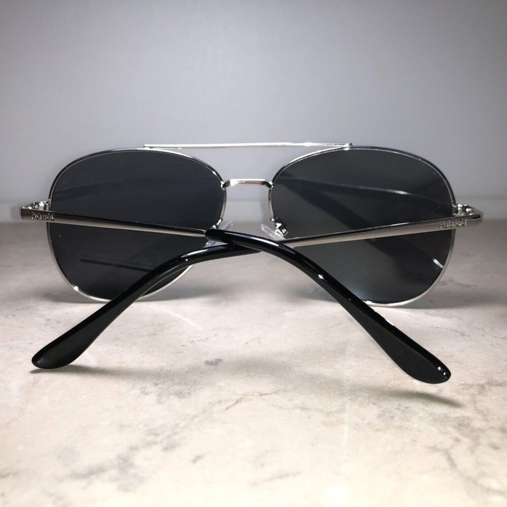 Polaroid Polaroid Silver & Black Polarized Aviator Sunglasses Size ONE SIZE - 4 Thumbnail
