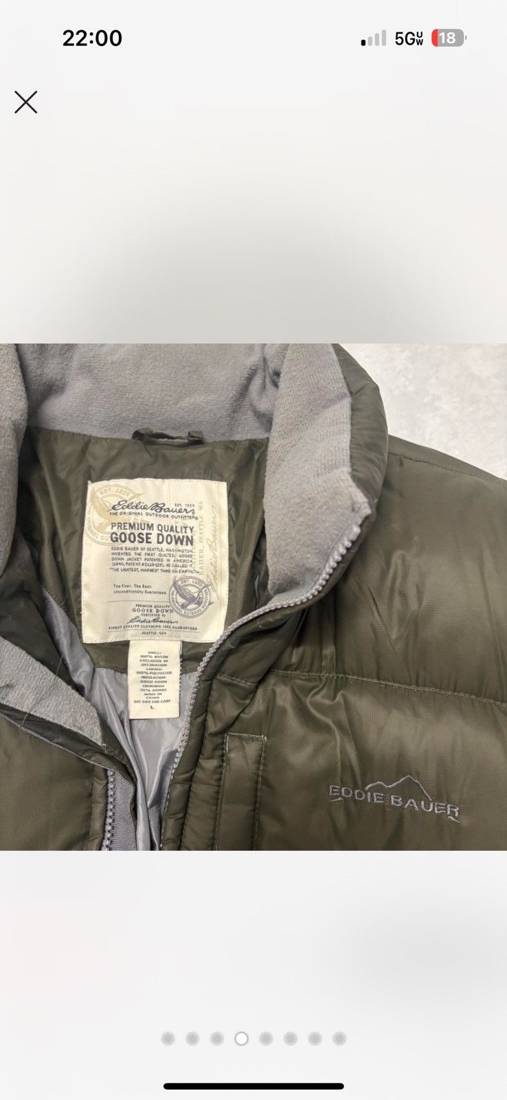 Eddie Bauer Vintage Eddie Bauer premium quality goose down Green puffer Size US L / EU 52-54 / 3 - 4 Thumbnail