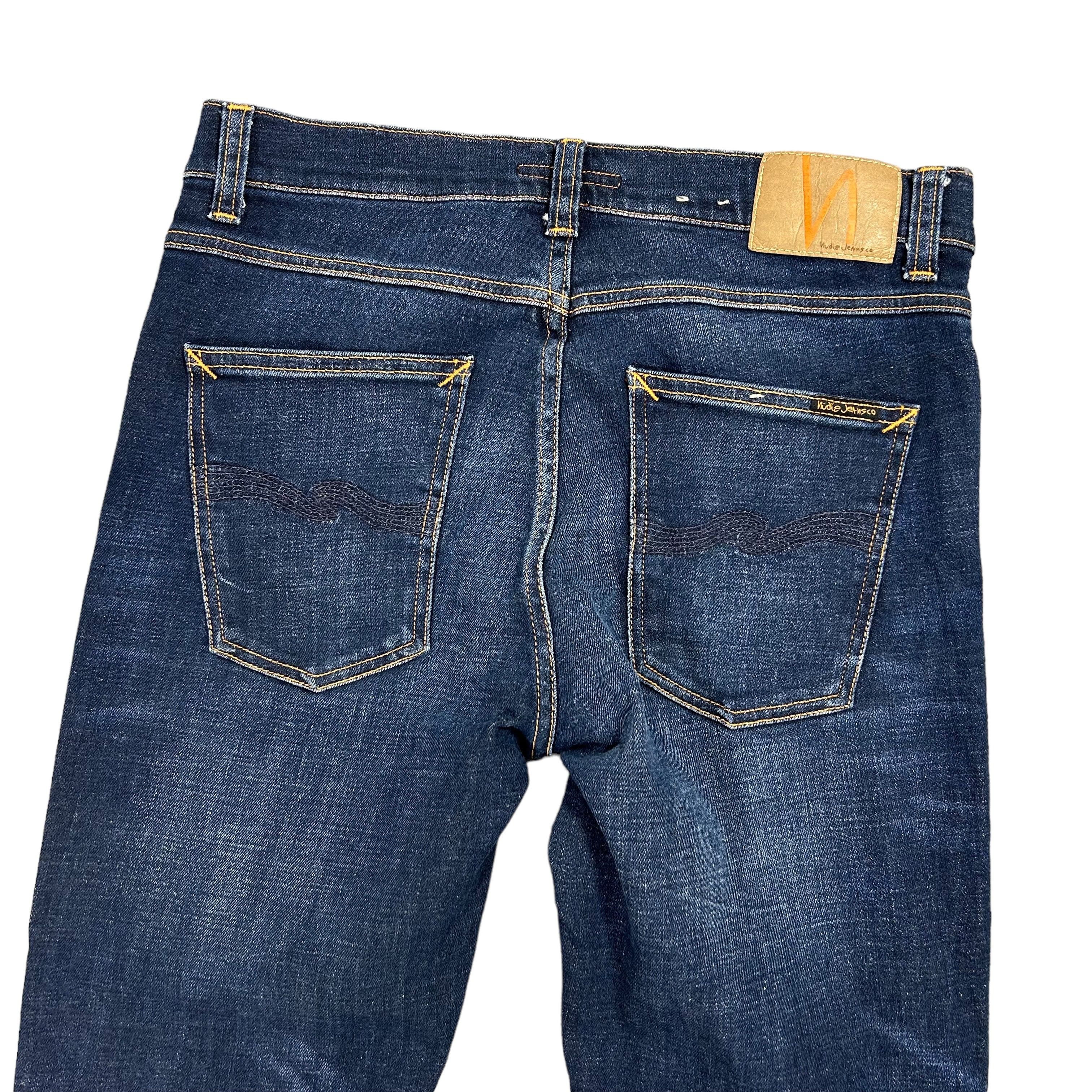Nudie Jeans Nudie Jeans Lean Dean Dark Deep Worn Slim Taped Denim W31L34 Size US 31 - 4 Thumbnail