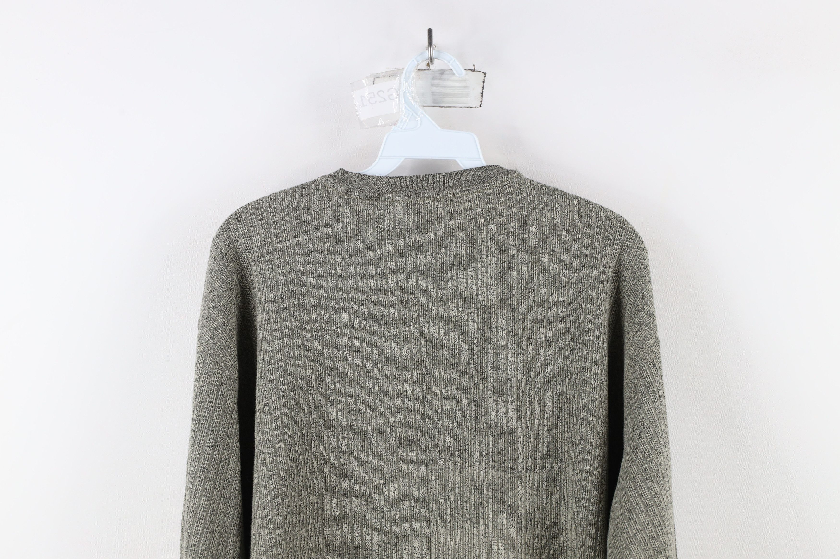 Vintage Vintage 90s Streetwear Ribbed Knit Long Sleeve T-Shirt Gray Size US XL / EU 56 / 4 - 7 Thumbnail