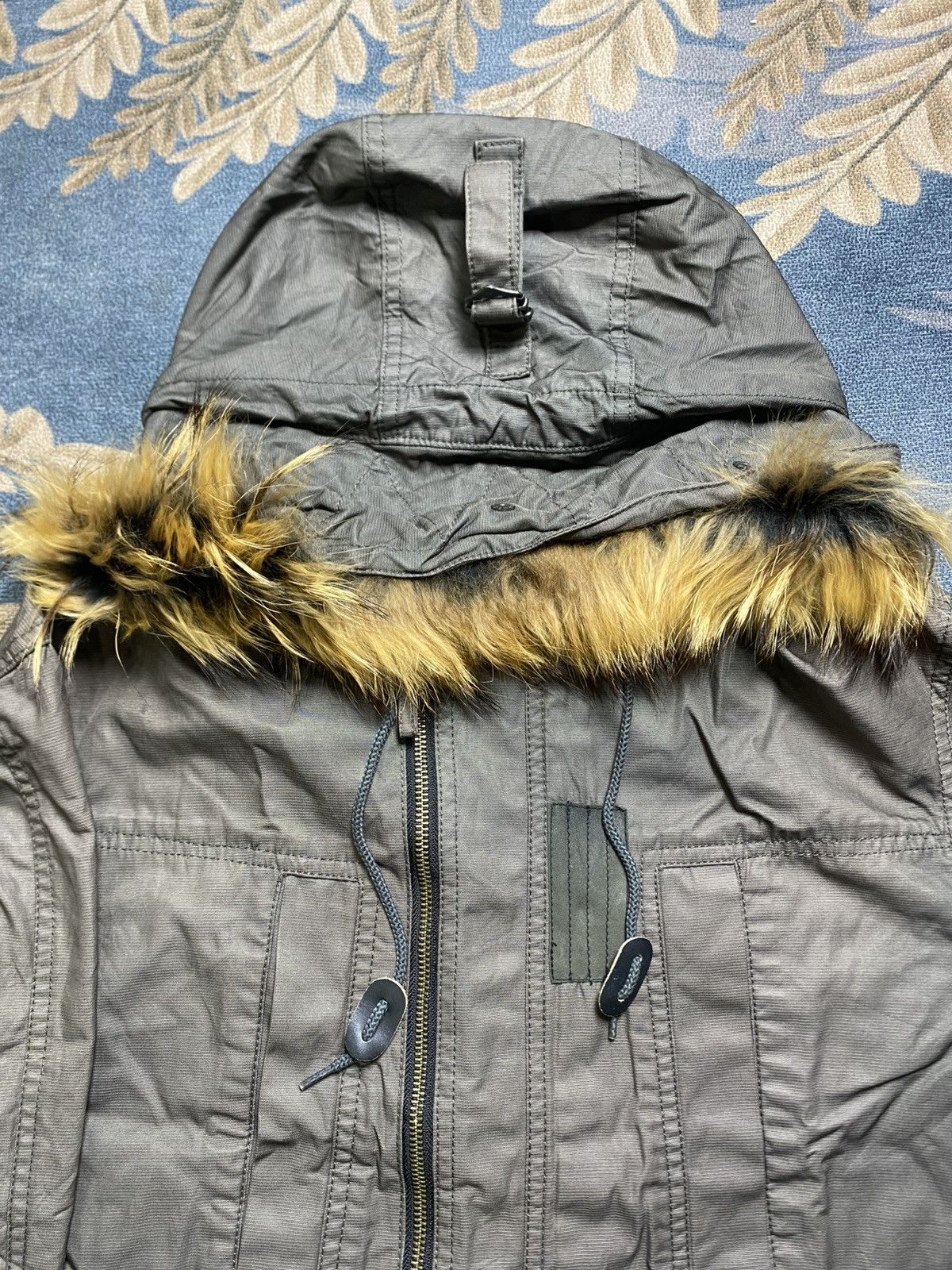 Vintage VINTAGE KATHARINE HAMNETT LONDON LONG COAT FUR HOODIE Size US L / EU 52-54 / 3 - 6 Thumbnail