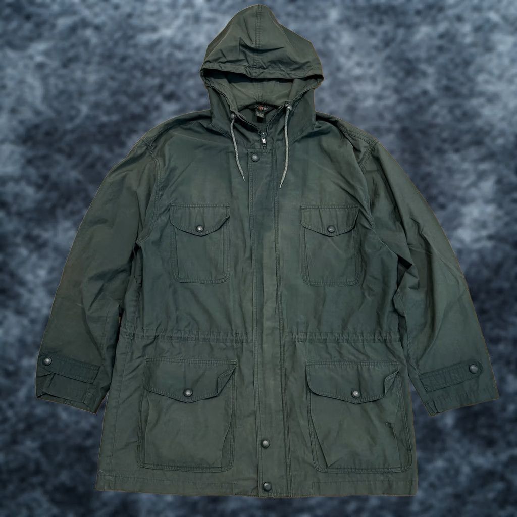 J.Crew VINTAGE J.CREW Jacket Parka Hooded Snap XL Men Green Cotton Nylon Oarsman Vintage Size US XL / EU 56 / 4 - 1 Thumbnail