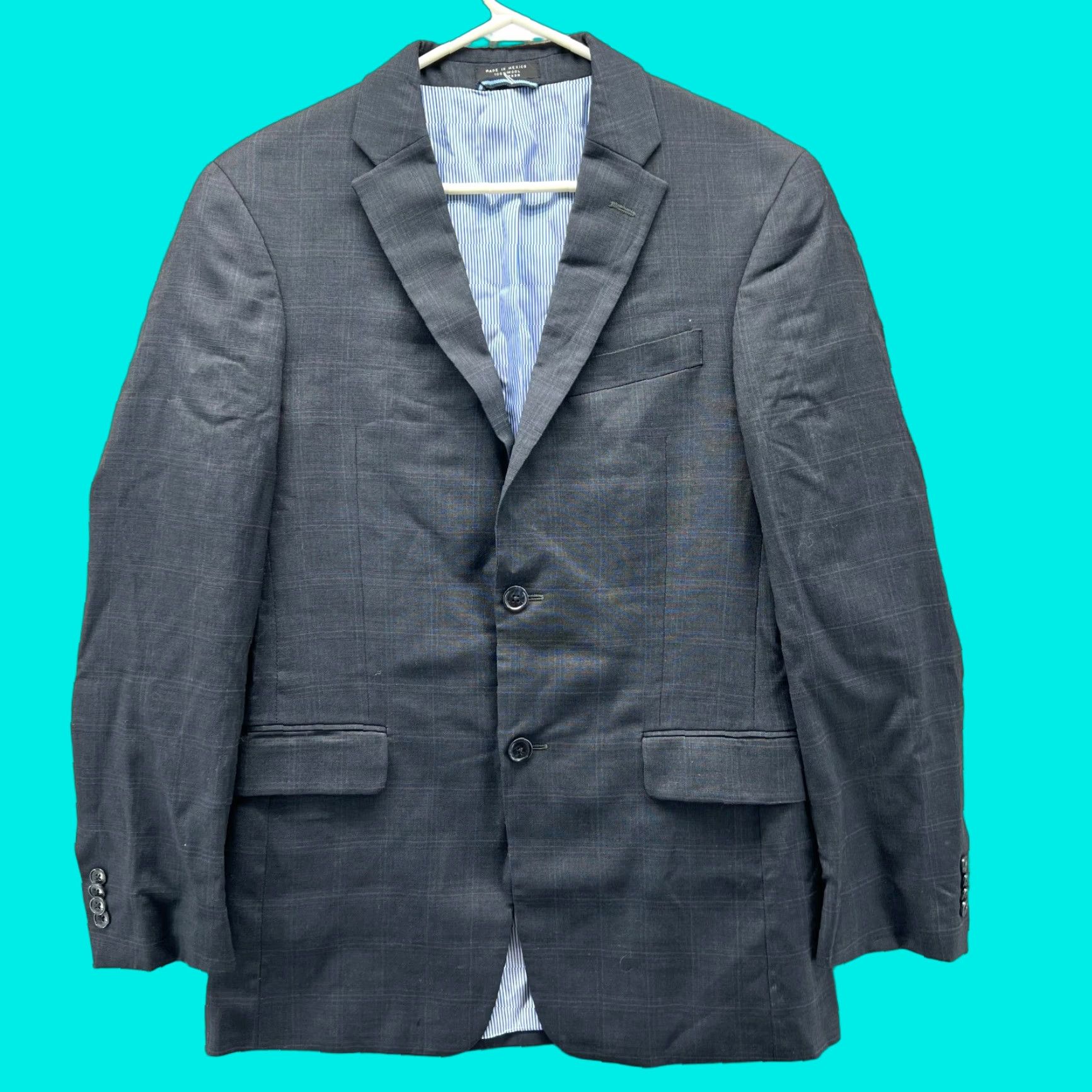 Tommy Hilfiger VINTAGE Tommy Hilfiger Blazer Mens 34 Blue Navy Sport Coat Single Breasted Wool Jacket Size 34R - 1 Thumbnail