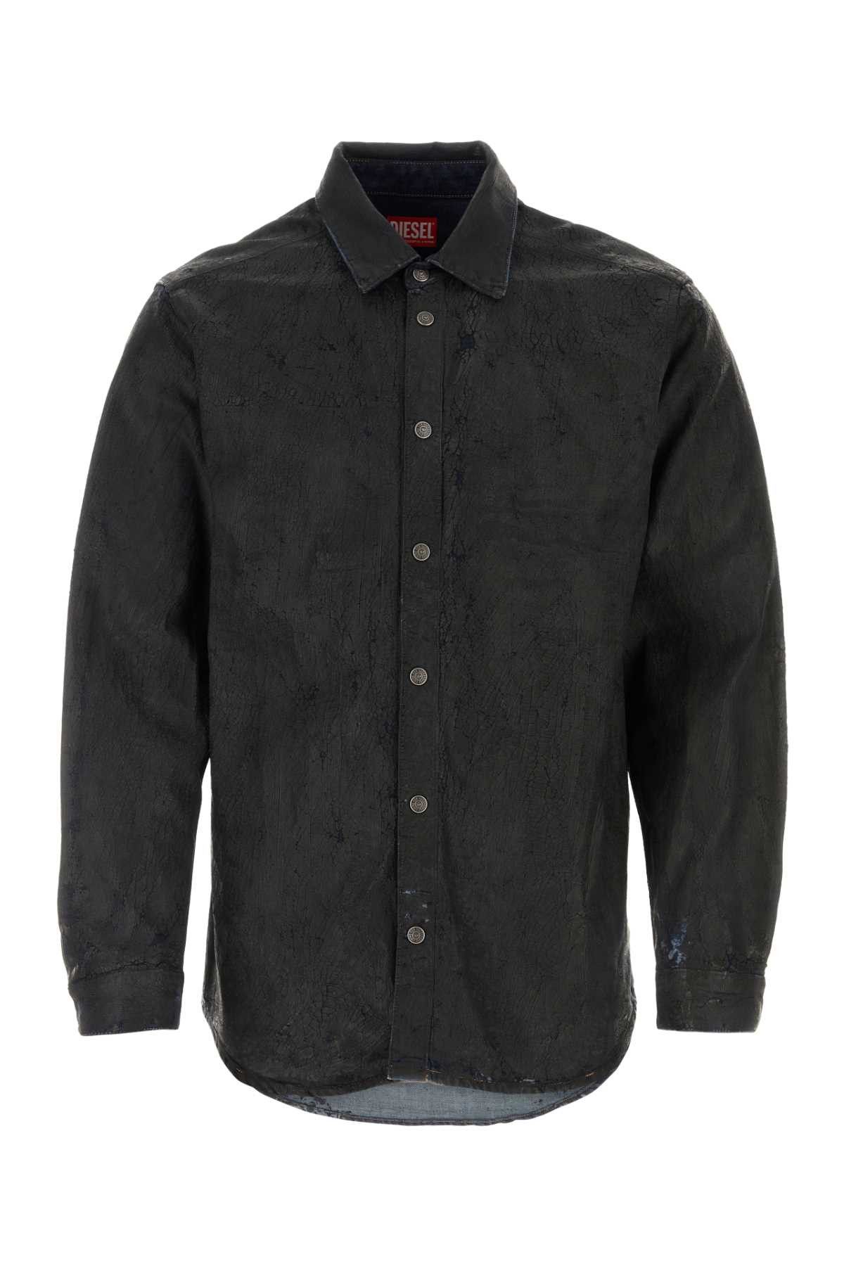 image of Diesel Black Denim D-Simply-Fse Shirt, Men's (Size Medium)