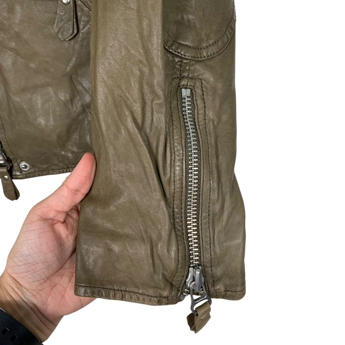 Isabel Marant Etoile Isabel Marant Etoile Olive Green Leather Jacket Size S / US 4 / IT 40 - 16 Thumbnail
