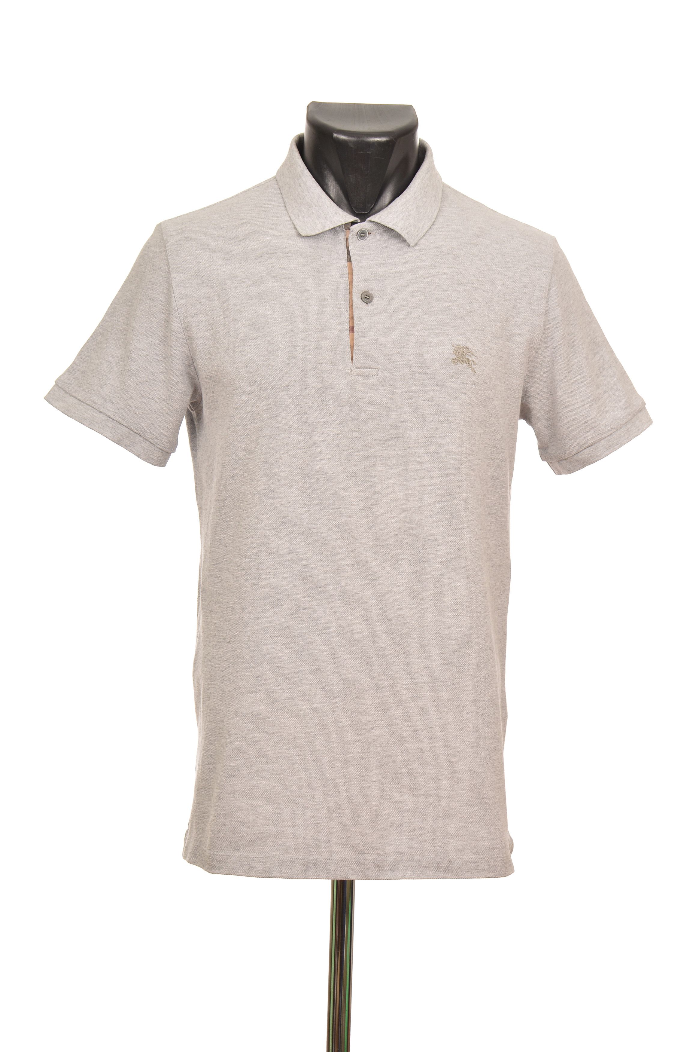 Burberry Burberry Oxford Pale Gray Cotton Logo SS Polo Shirt Size US S / EU 44-46 / 1 - 1 Thumbnail