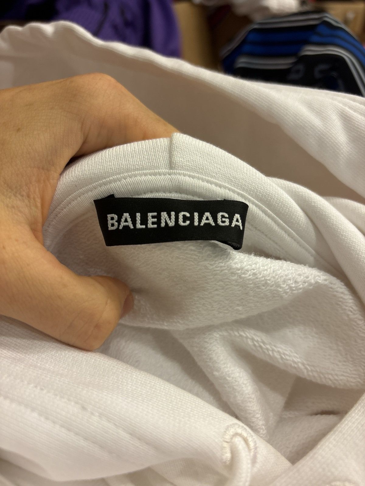 Balenciaga Balenciaga White/Black Back Logo Hoodie Size US XL / EU 56 / 4 - 5 Thumbnail