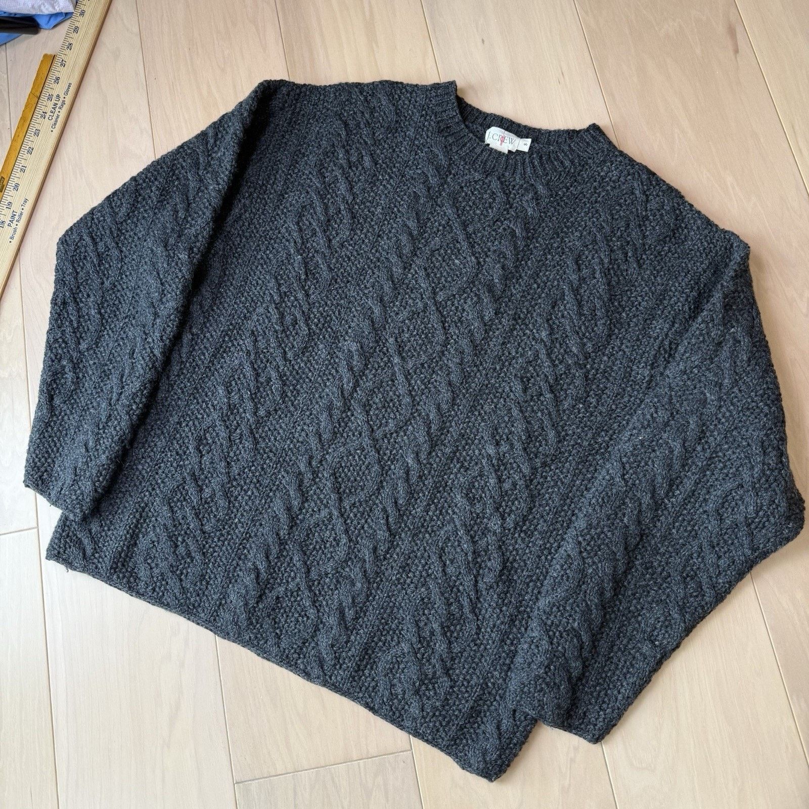 J.Crew Vintage J Crew Cable Knit Sweater S Gray Oarsman Wool Size US S / EU 44-46 / 1 - 9 Thumbnail