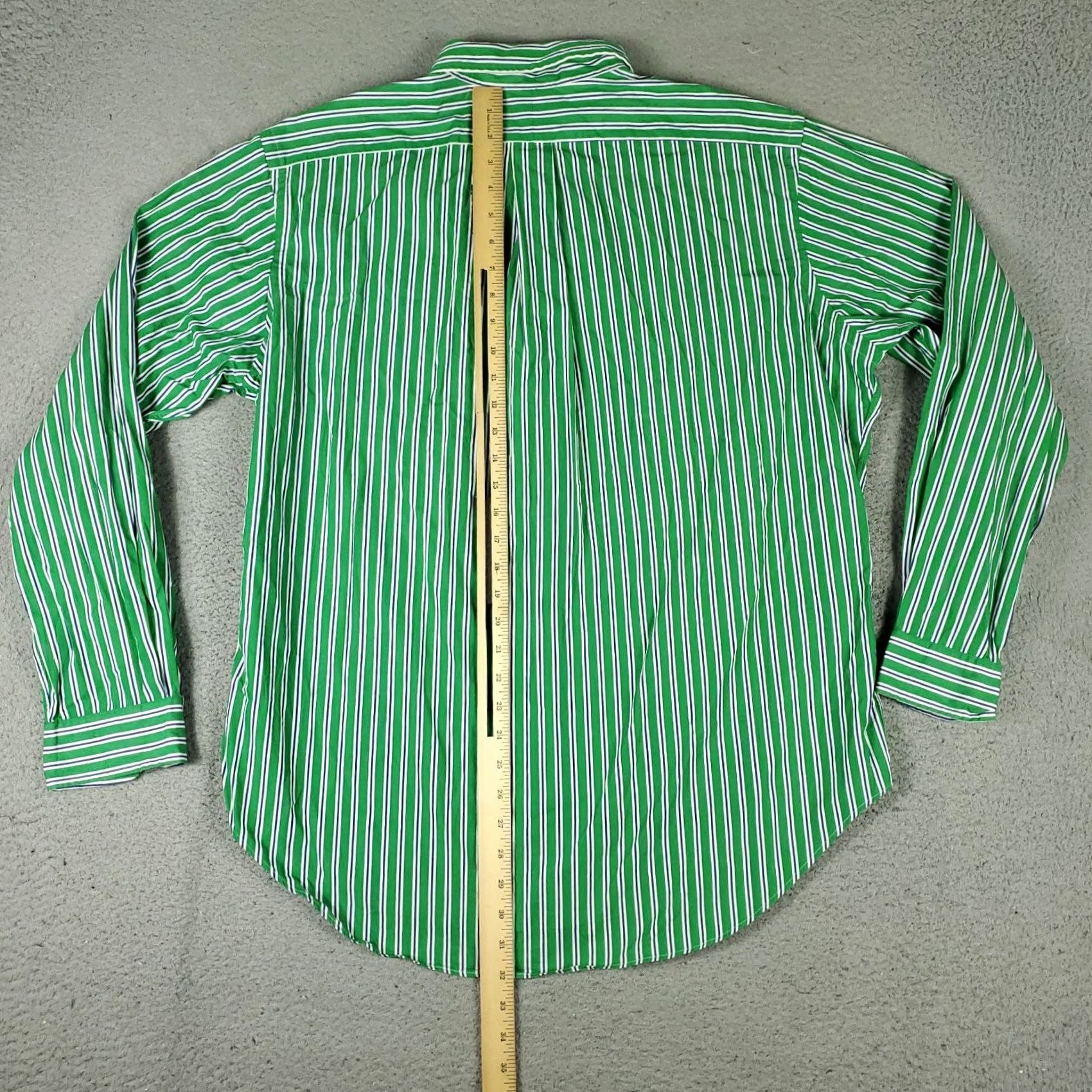 Ralph Lauren Ralph Lauren Shirt Mens XL Green Striped Pony Casual Button Up Long Sleeve Shirt Size US XL / EU 56 / 4 - 4 Thumbnail