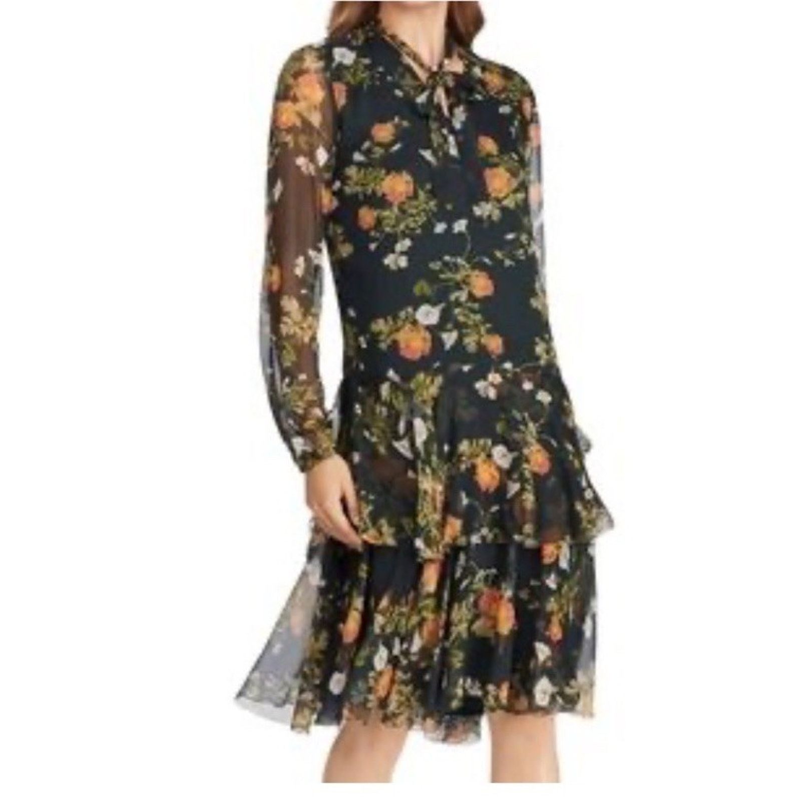 Ralph Lauren Lauren Ralph Lauren Floral Georgette Ruffles Dress Size 4 Size S / US 4 / IT 40 - 5 Thumbnail