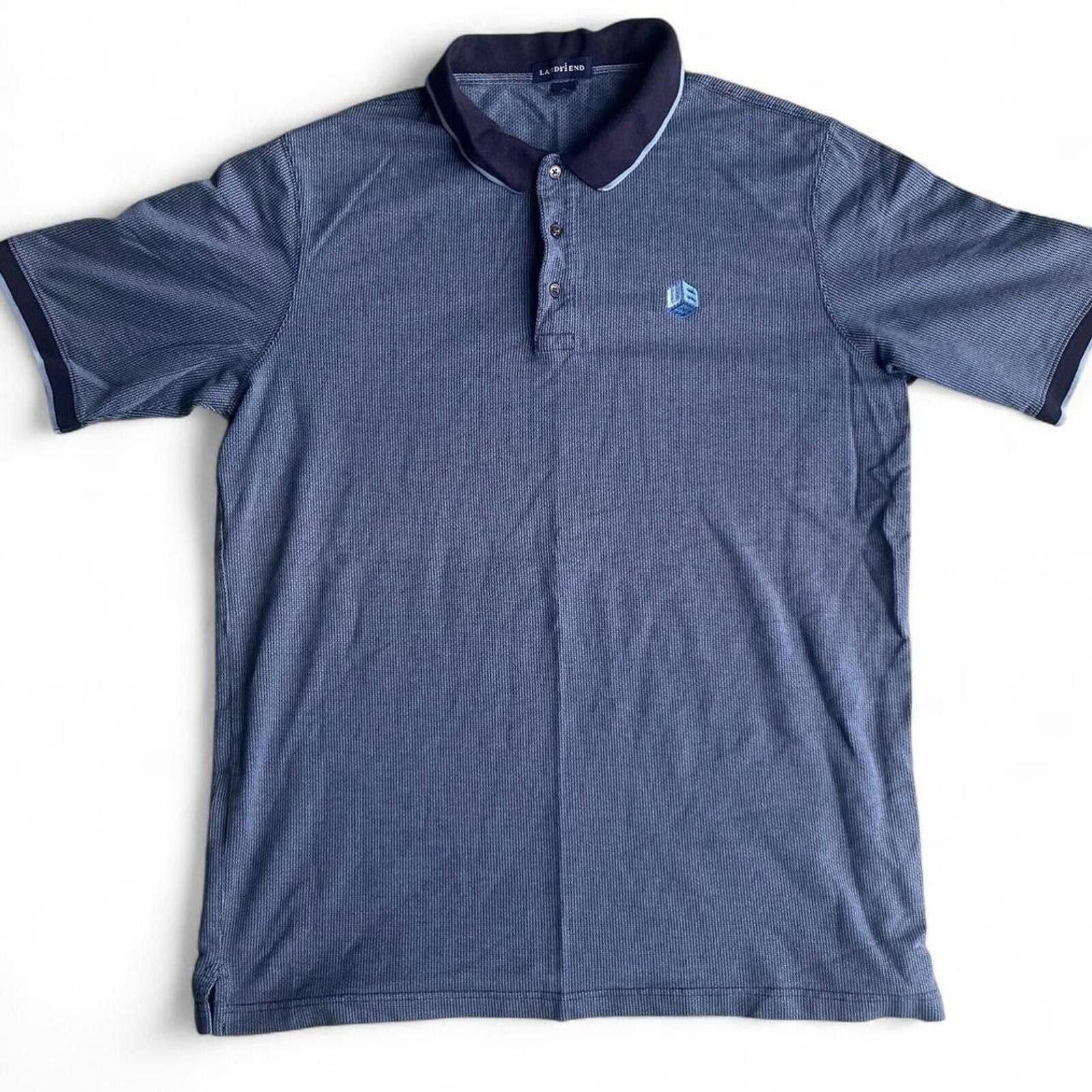 Lands' End Vintage Lands End Collared Polo Shirt Embroidered Logo Size US L / EU 52-54 / 3 - 1 Thumbnail