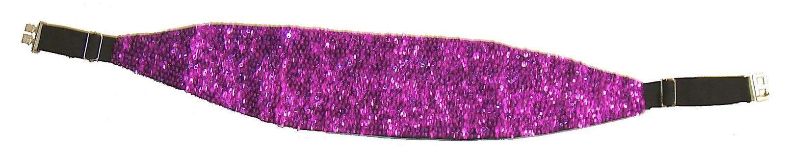 Designer Sequin Cummerbund Belt Hot Pink Fushia Size ONE SIZE - 1 Preview