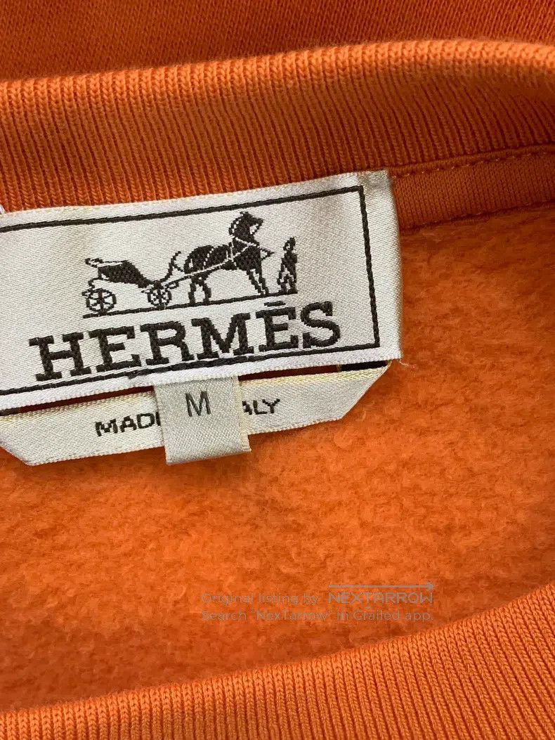 Hermes Hermes Orange leather patched robot sweatshirt Size M / US 6-8 / IT 42-44 - 4 Thumbnail
