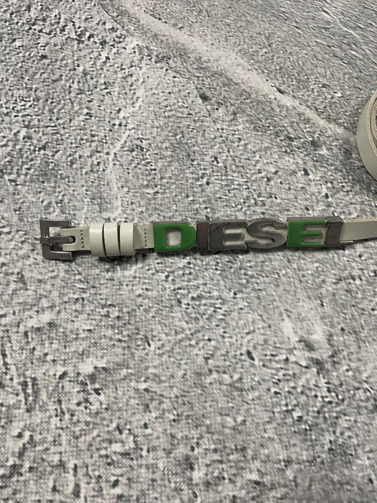 Diesel Diesel leather belt multicolour moving letters Y2K white Size 32 - 4 Thumbnail