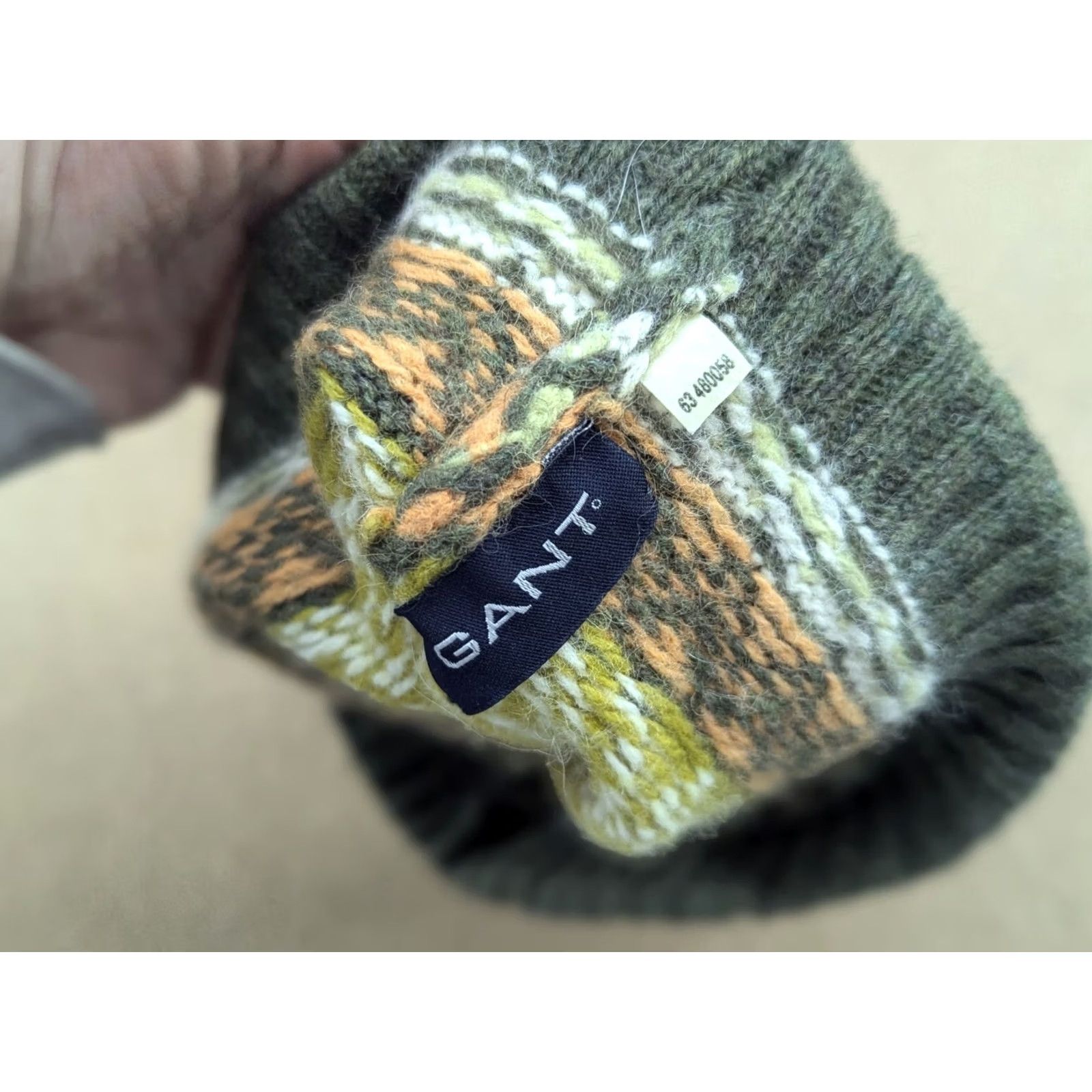 Gant GANT Wool Beanie Hat Small-Medium Size S-M Ribbon Snowflake Knit Unisex Adults Mens Womens Size ONE SIZE - 5 Thumbnail