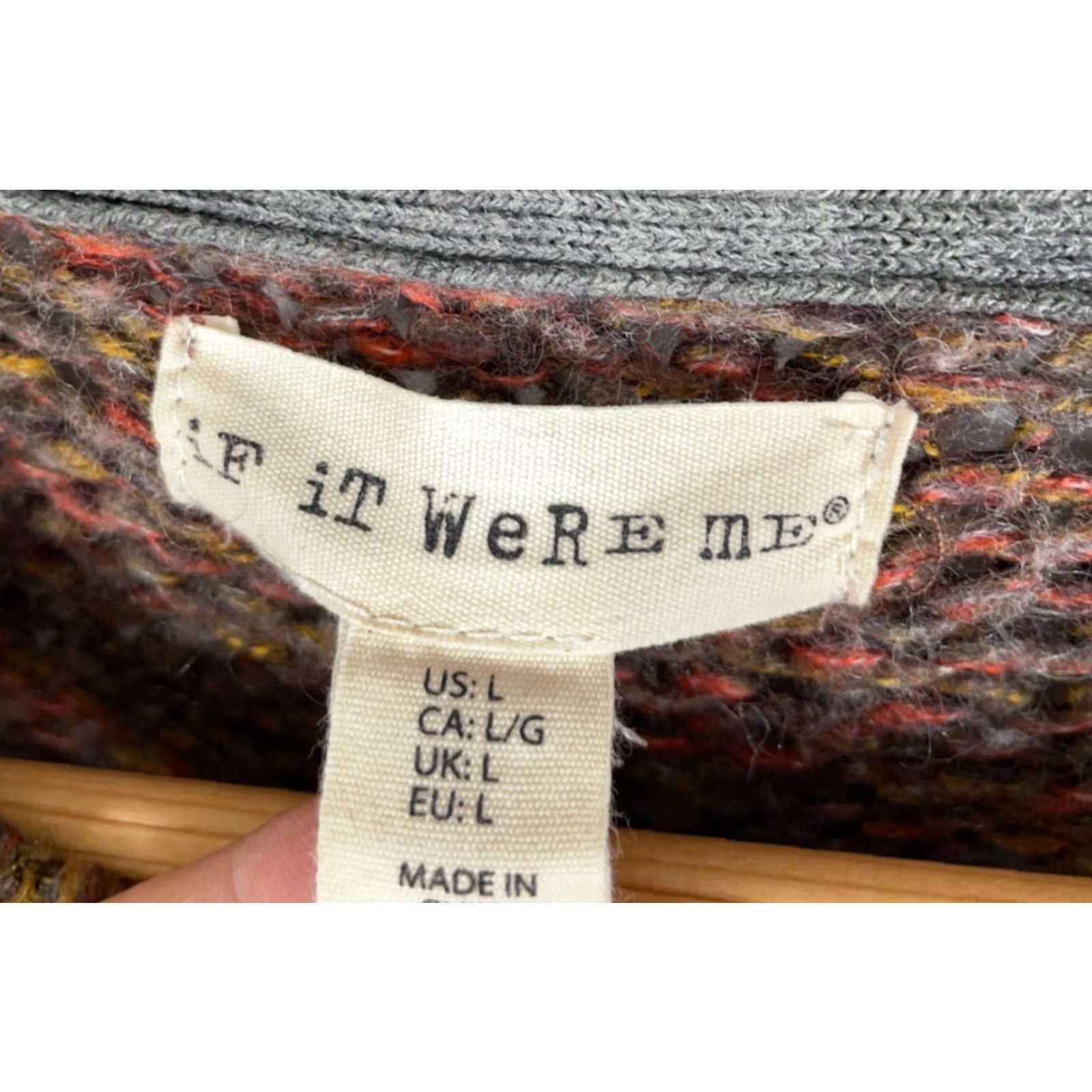 Vintage Wool Mohair Blend Sweater Women's Large Brown Open Knit Pullover Hand Pockets Size L / US 10 / IT 46 - 3 Thumbnail