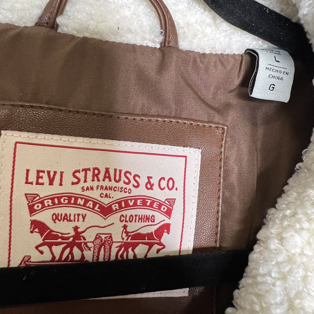 Levi's Levi's Sherpa-Trimmed Faux-Leather Puffer Coat Size L / US 10 / IT 46 - 6 Thumbnail