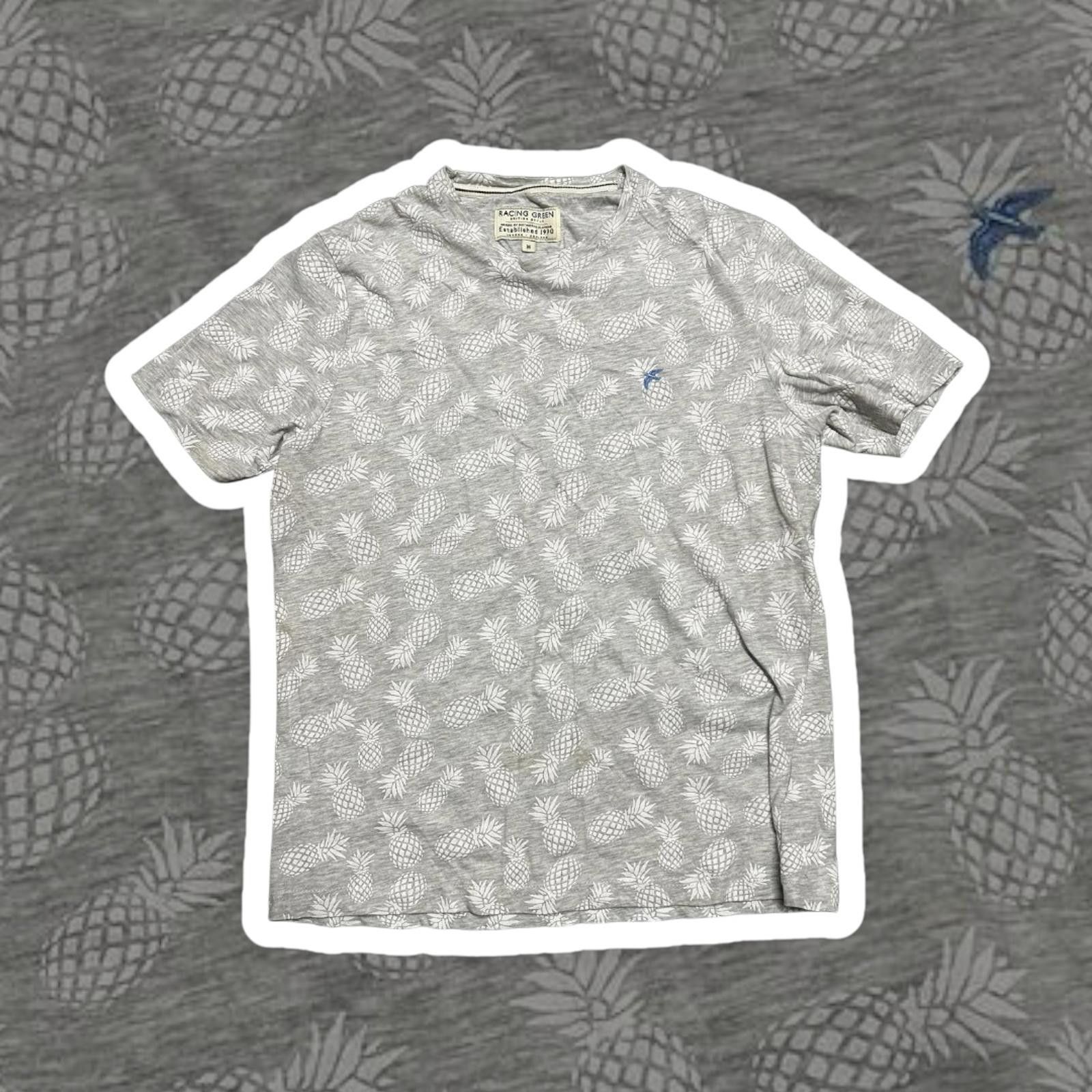 Designer Racing Green Pineapple Print T-Shirt - Size M Size US M / EU 48-50 / 2 - 1 Thumbnail