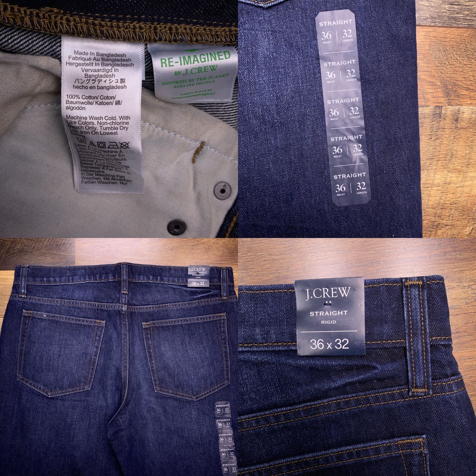 J.Crew J.CREW Jeans Straight Denim 36x32 Mens Regular 5-Pocket Blue Dark Wash Bible Theme Modern Vintage No N/A Size US 36 / EU 52 - 8 Thumbnail