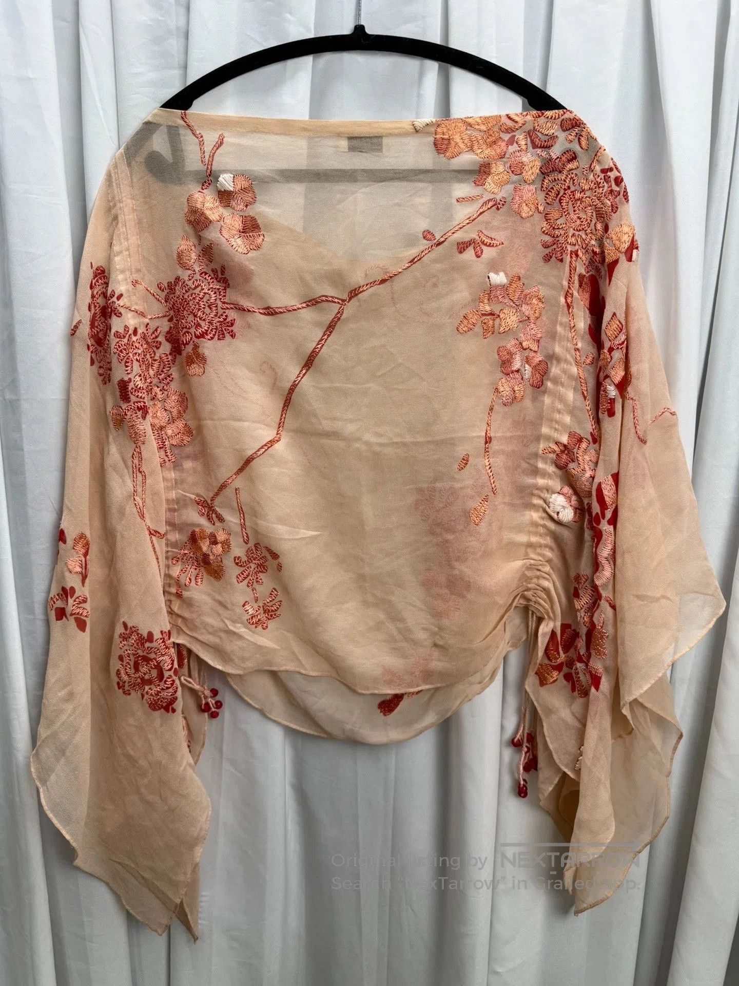 Dries Van Noten Dries van Noten Embroidered Floral Silk Cape. Size ONE SIZE - 6 Thumbnail