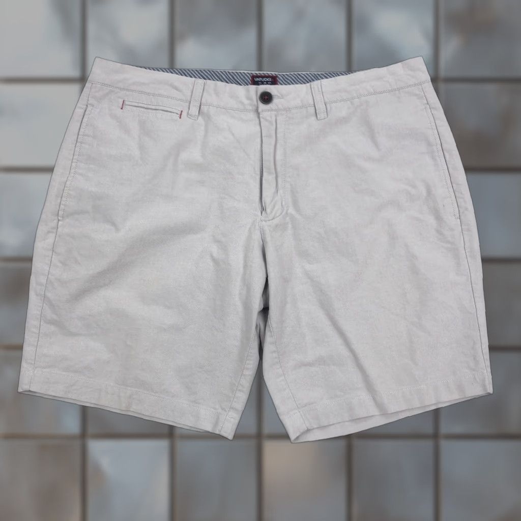 UNTUCKit UNTUCKIT Men 36 Beige Cotton Blend Flat Front Chino Shorts 9 Inseam Size US 36 / EU 52 - 1 Thumbnail