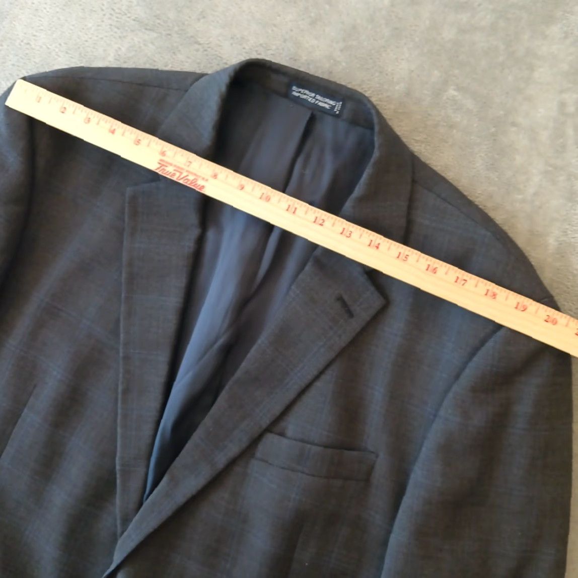 Nautica Nautica Blazer Mens 46 Gray Blue Plaid Wool Two Button Single Vent Notch Lapel 2 Piece Jacket Coat Regular Fit–Mens Size 46R - 3 Thumbnail
