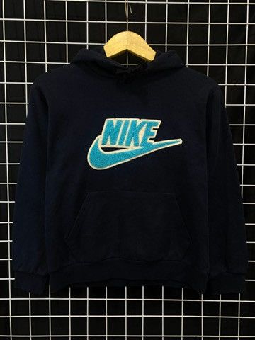 Nike Nke Big Logo Towel Hoodie Navy Blue Size US S / EU 44-46 / 1 - 1 Thumbnail