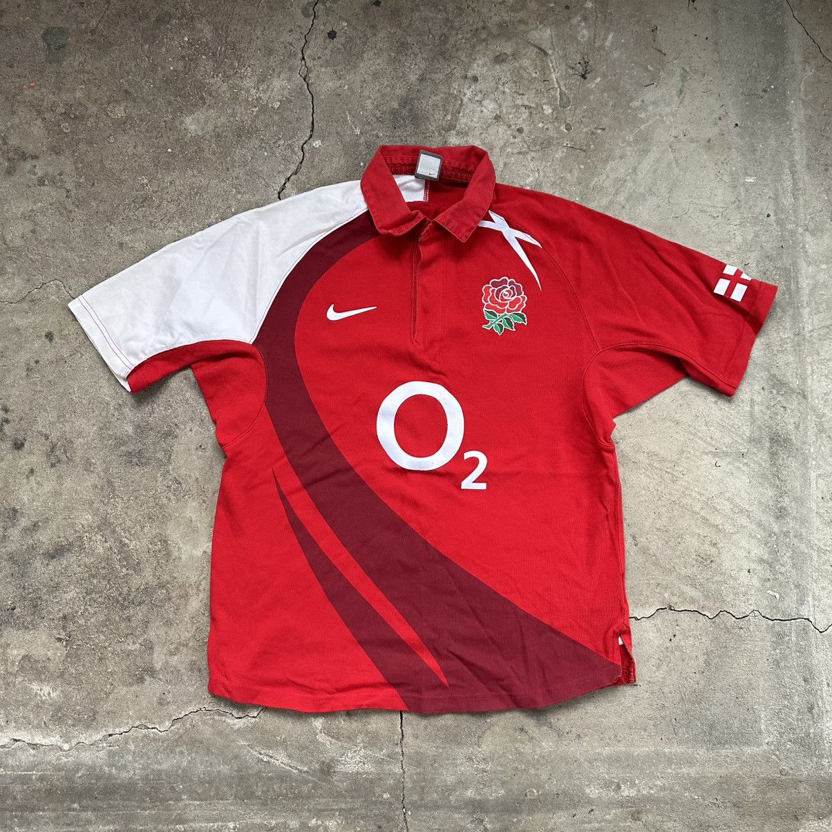 Nike × Vintage Vintage Nike England Rugby O2 Polo Jersey Shirt Size US M / EU 48-50 / 2 - 1 Thumbnail