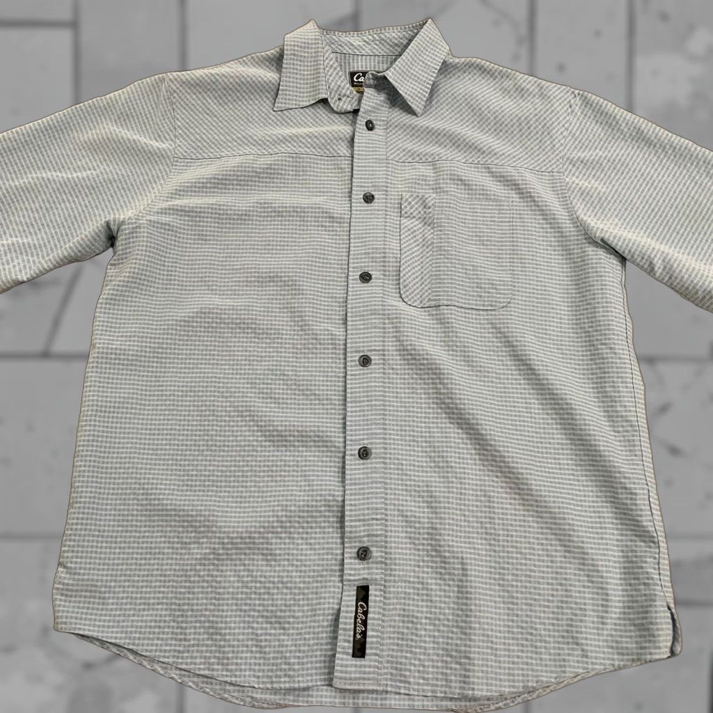 Vintage CABELA'S Modal Blend Blue Striped Button-Up Shirt Mens Size M Size US M / EU 48-50 / 2 - 1 Thumbnail
