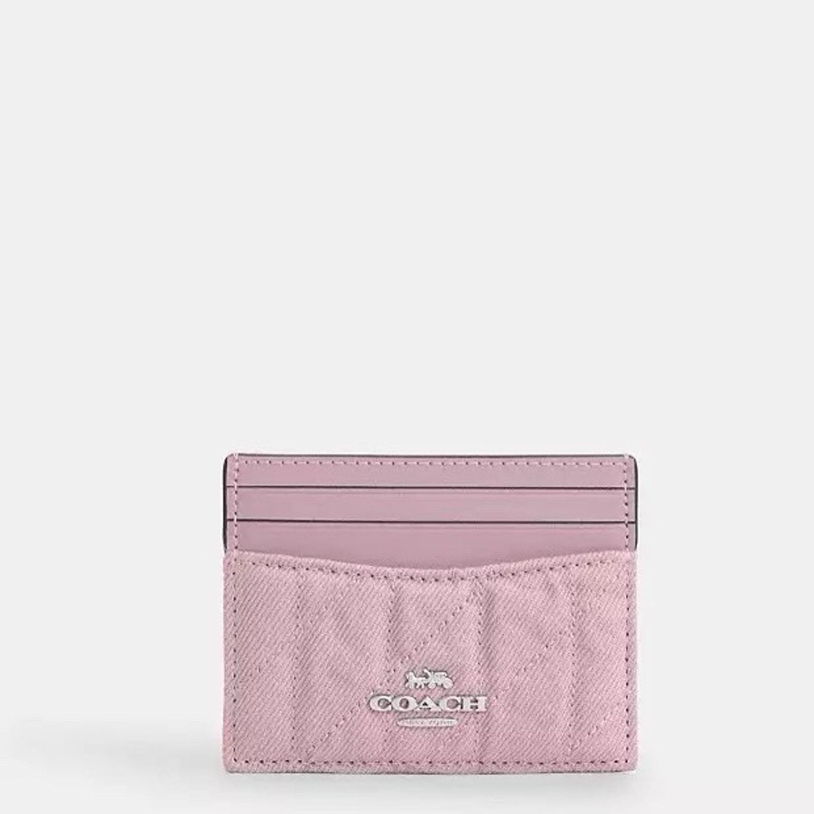 Coach NWT Coach Slim ID Card Case Denim Leather CBR13 Carnation Size ONE SIZE - 4 Thumbnail