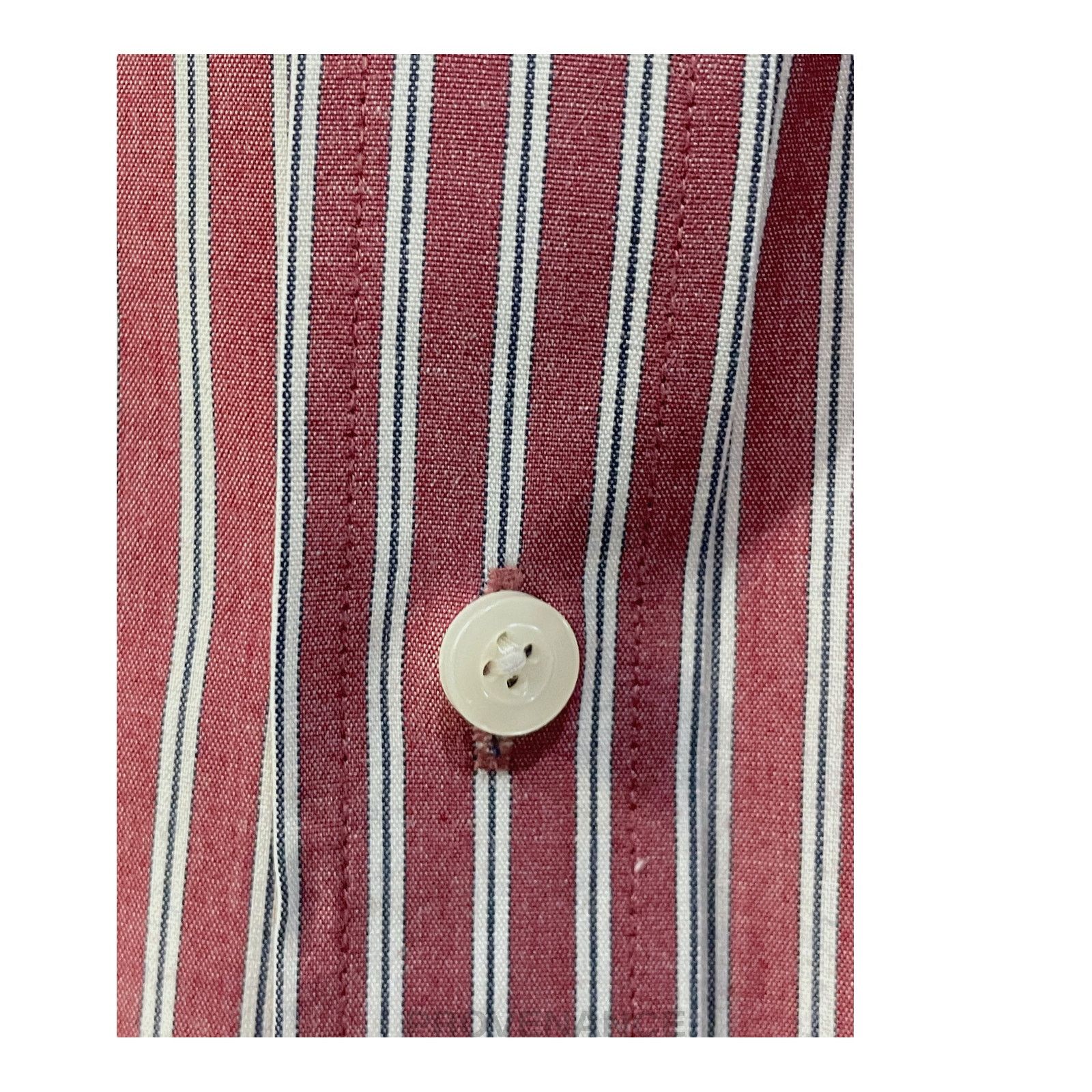 Balmain 🔴 Balmain Button Down Shirt - Red/White Striped Size US XL / EU 56 / 4 - 6 Thumbnail