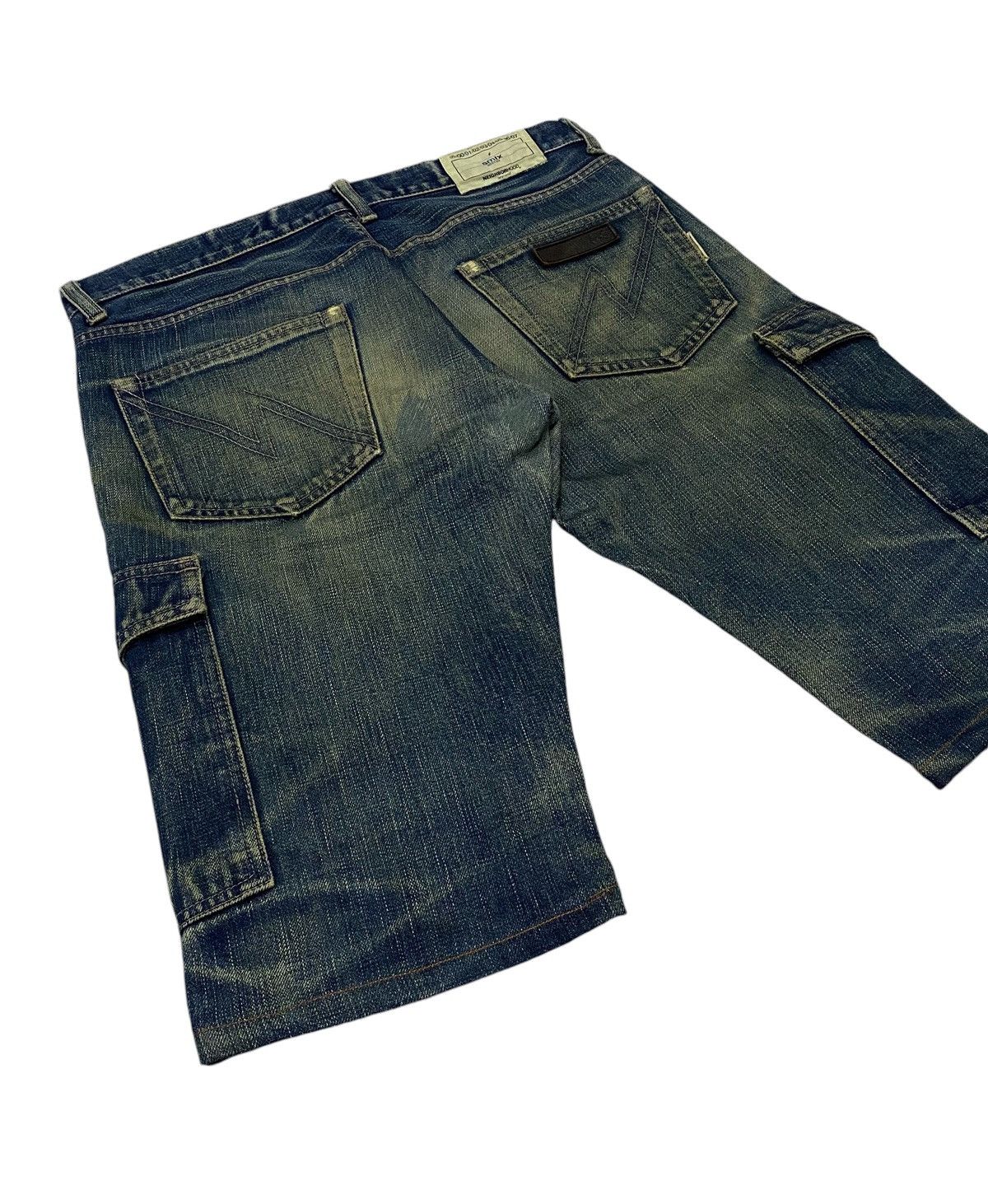 Japanese Brand × Neighborhood Neighborhood 2001 Selvedge Distressed Denim Cargo Shorts Size US 31 - 11 Thumbnail