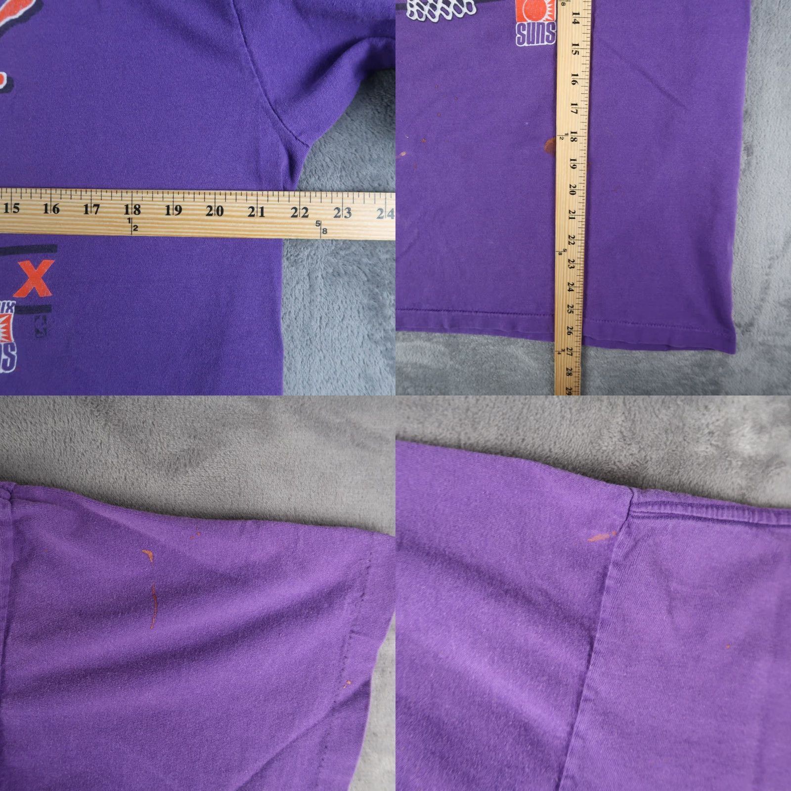Vintage VINTAGE Phoenix Suns XL T-Shirt Mens Purple 90s Salem Single Stitch USA Logo Graphic NBA Made in USA Size US XL / EU 56 / 4 - 9 Thumbnail