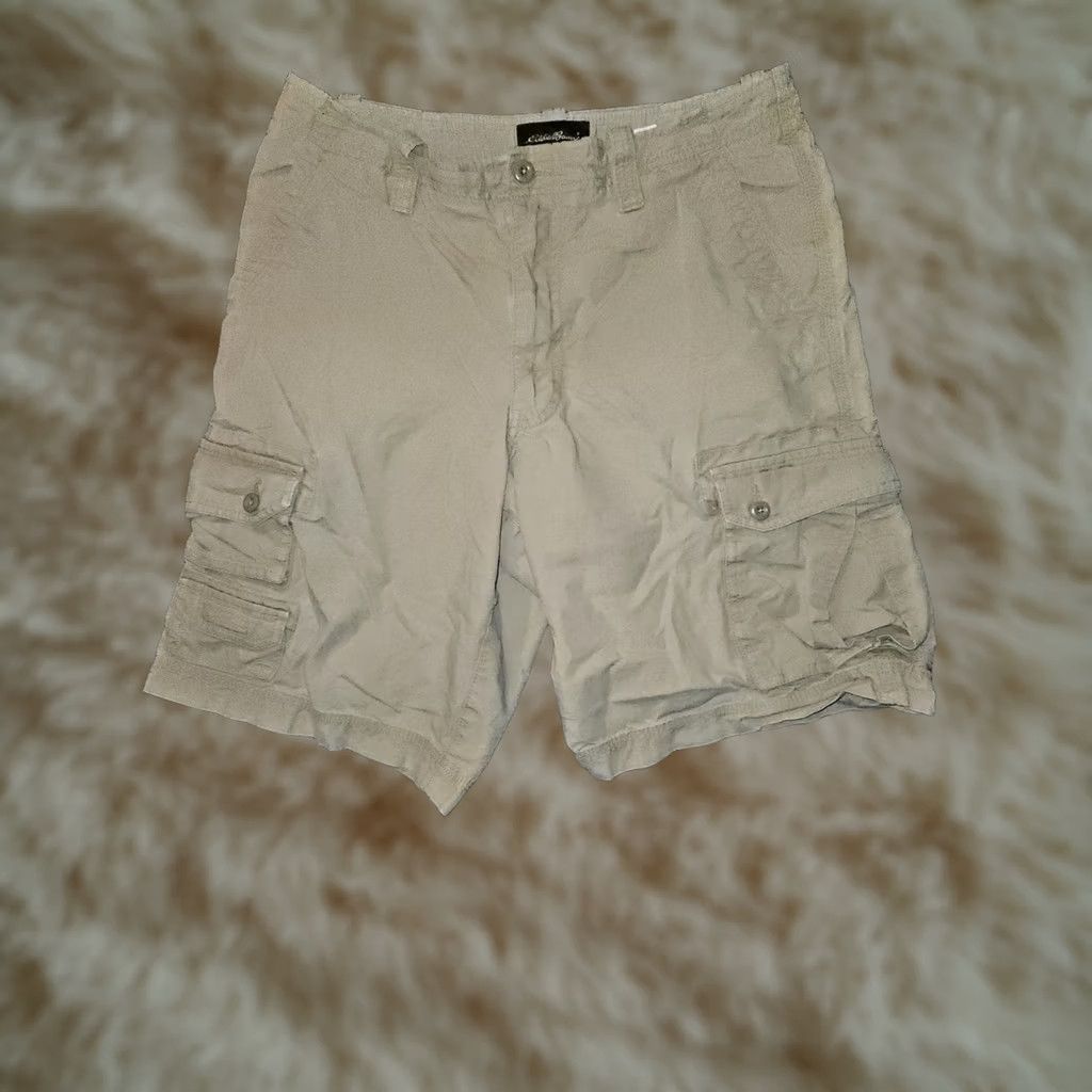 Eddie Bauer VINTAGE Eddie Bauer Cargo Short Men 32 Beige Mid Cargo Pockets 10" Inseam Hiking Camping Mens Size US 32 / EU 48 - 1 Thumbnail