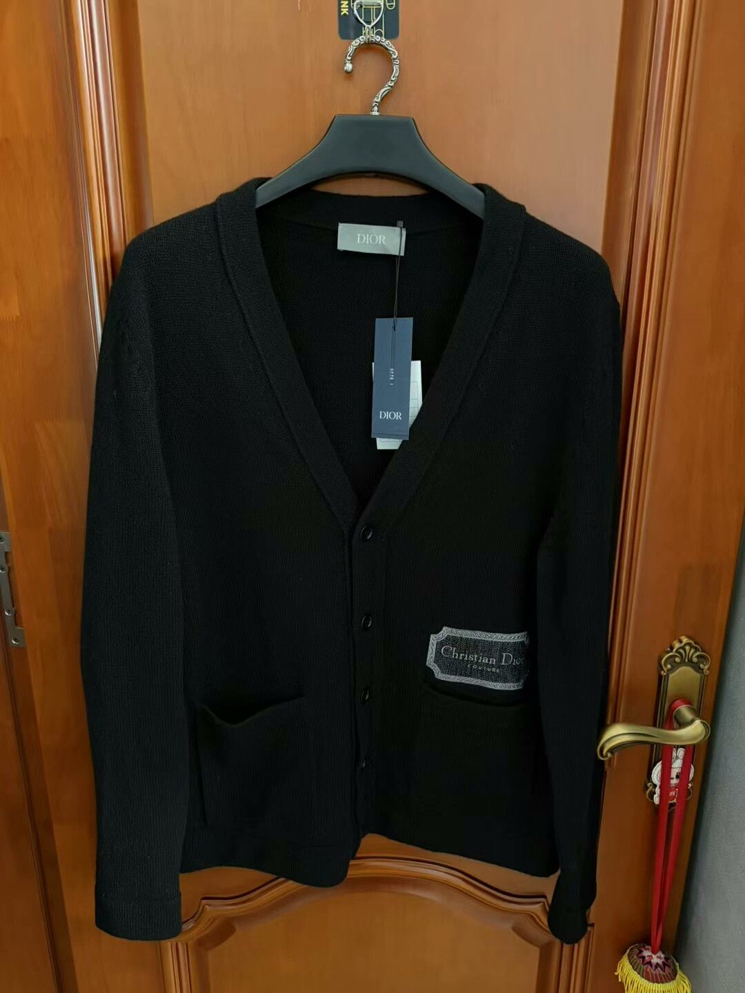Dior black embroidered wool cardigan by Dior Size US L / EU 52-54 / 3 - 1 Thumbnail