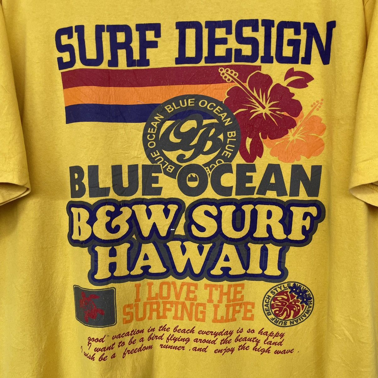 Vintage Vintage 2000s Blue Ocean Hawaii Surf T Shirt Size US XL / EU 56 / 4 - 2 Thumbnail