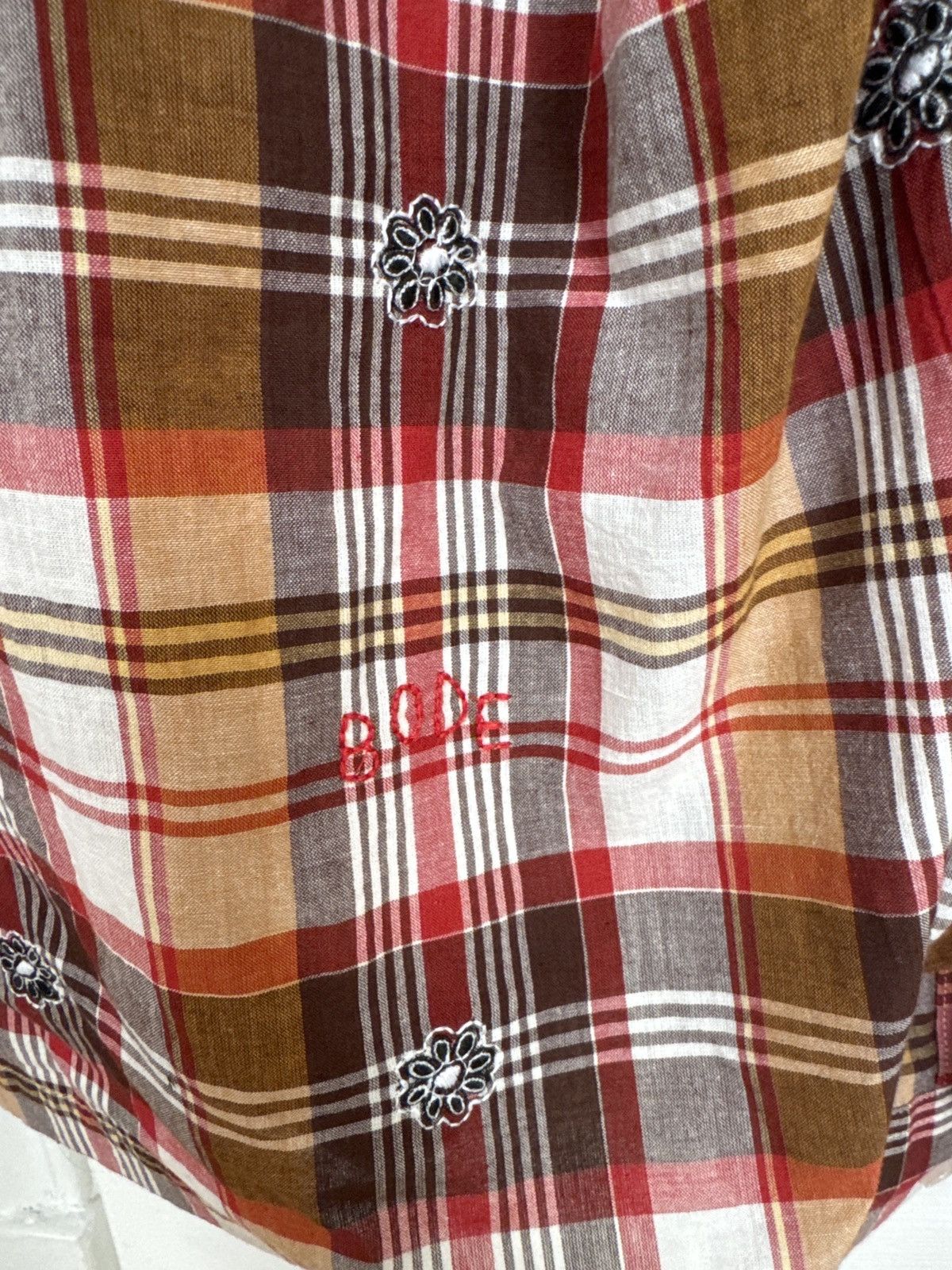 Bode Bode hand embroidered checked shirt size s/m Size US S / EU 44-46 / 1 - 1 Thumbnail