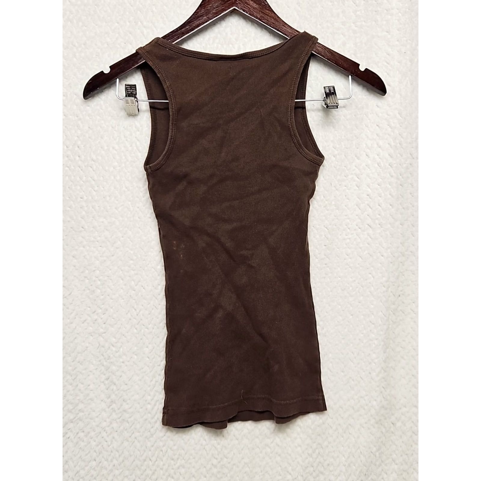 CHOCOOLATE Y2K Chocolate Brown Ribbed Graphic Tank Rock Grunge Angel Self Esteem Scoop Neck Sleeveless Pullover M Juniors Women Tank Brown Angel Mens Girls Women Size M / US 6-8 / IT 42-44 - 7 Thumbnail