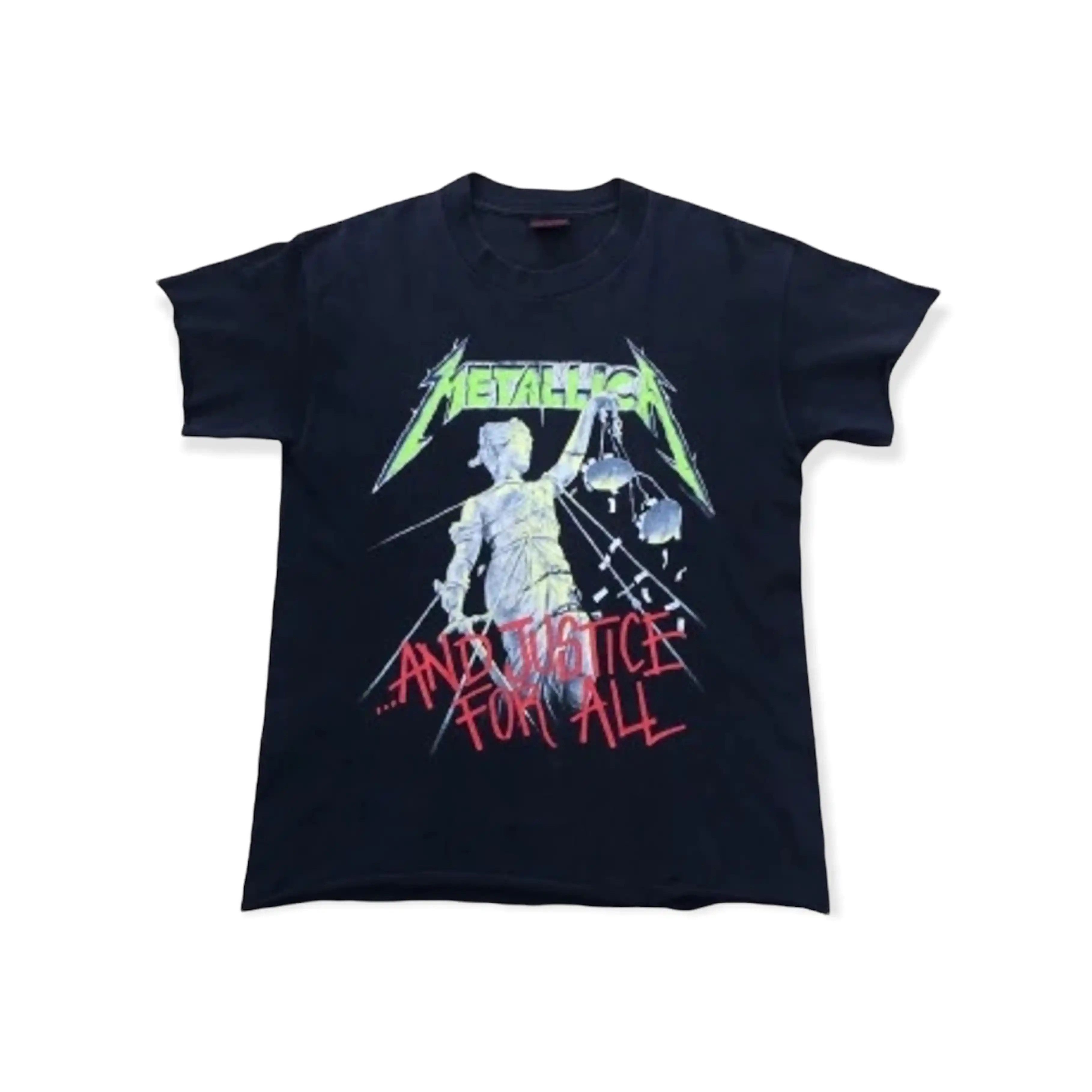 image of Vintage Metallica And Justice For All Rock Band Tshirt in Black, Men's (Size Large)
