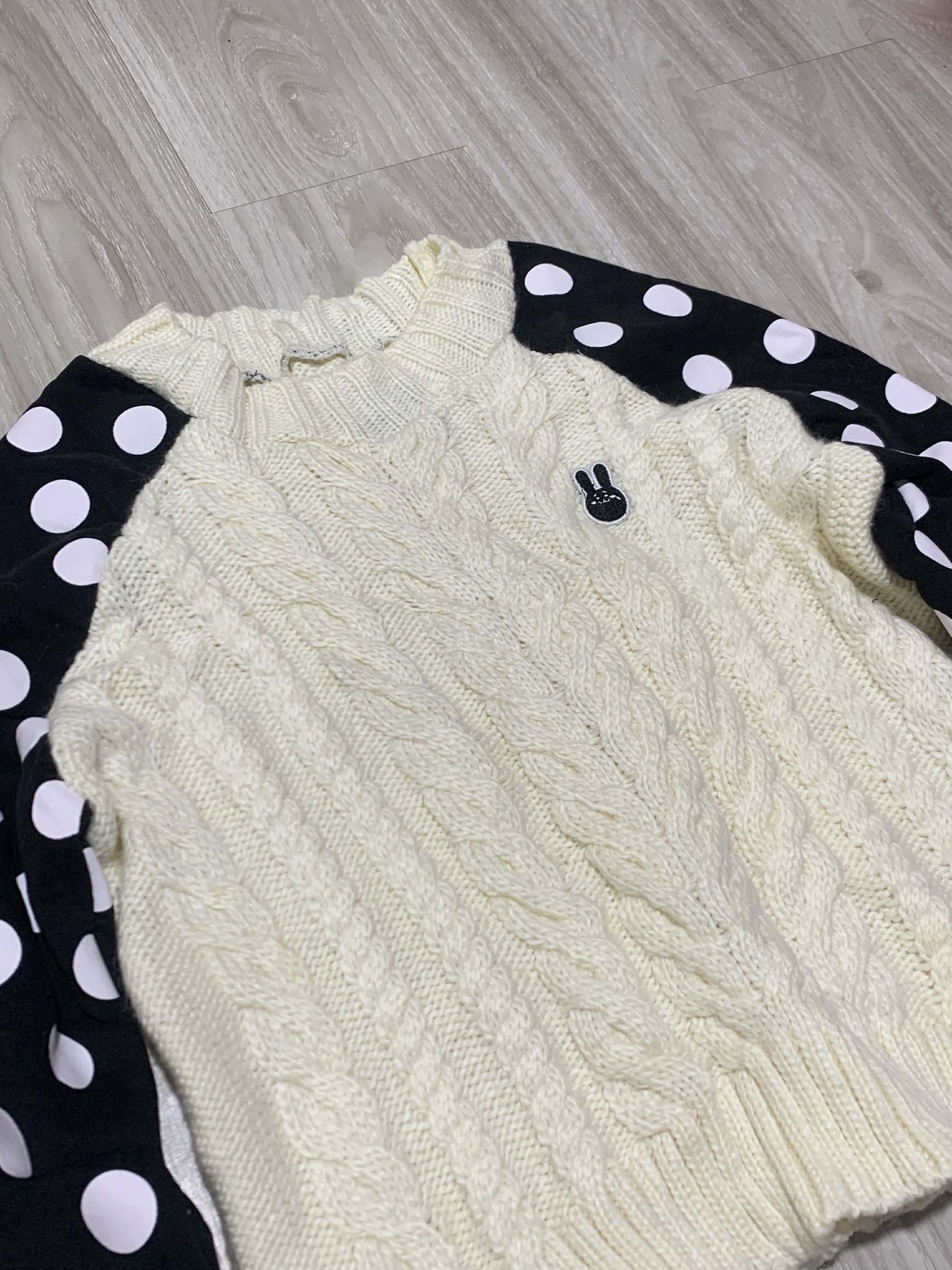 20471120 Hyoma Polka Dot Cable Knitted Sweater Size US S / EU 44-46 / 1 - 2 Thumbnail