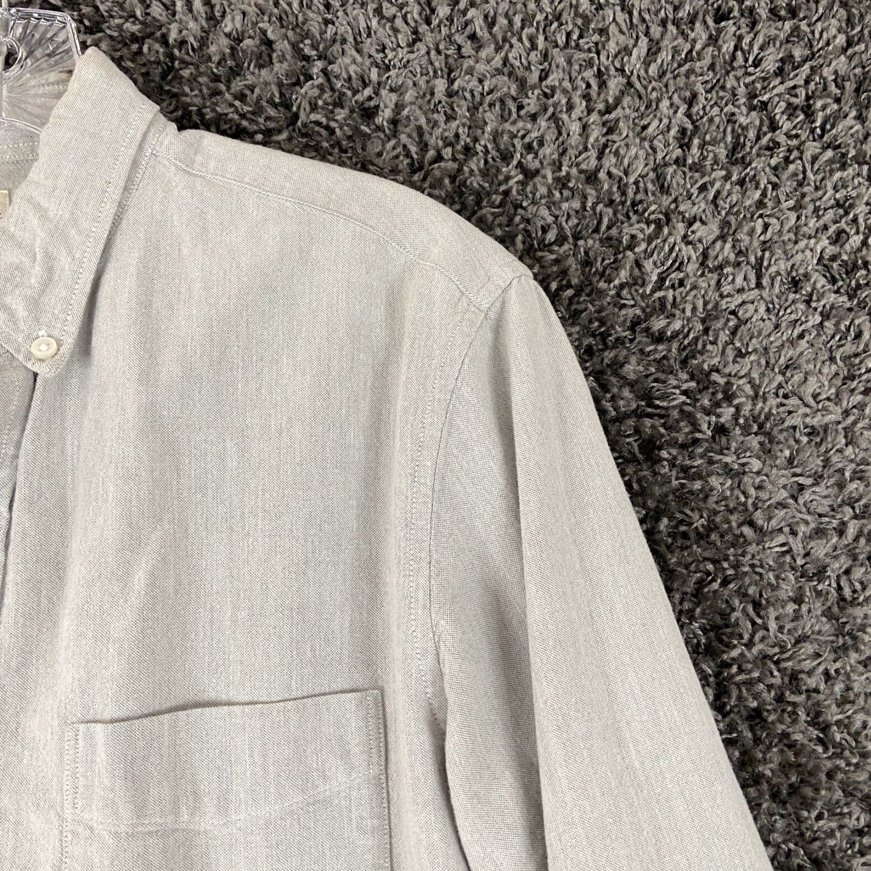 J.Crew VINTAGE J.CREW Men’s Long Sleeve Button-Up Shirt Cotton White Gray M Mens Size US M / EU 48-50 / 2 - 4 Thumbnail